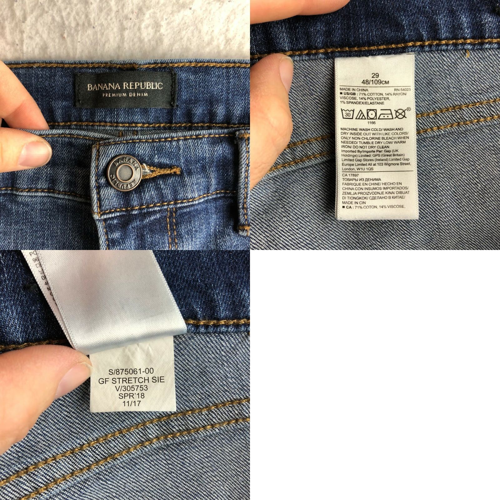 Banana Republic Banana Republic Womens Size 29 Bird Accented Mid Rise Straight Leg Blue Jeans Size 29" - 8 Thumbnail