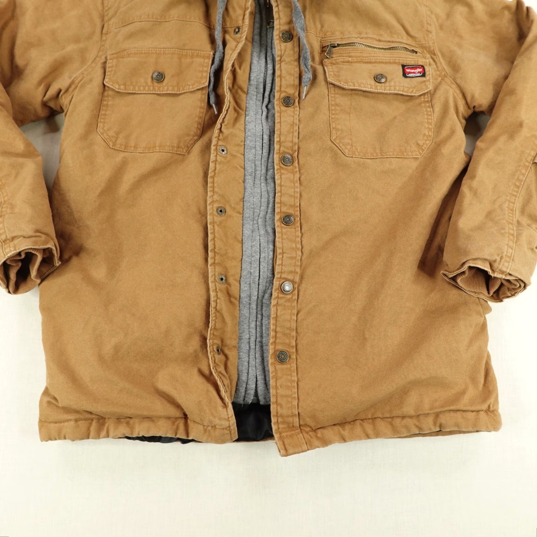 Wrangler Wrangler Jacket Mens Small Brown Diamond Quilt Lined Chore Barn Work Coat Hoodie Size US S / EU 44-46 / 1 - 3 Thumbnail