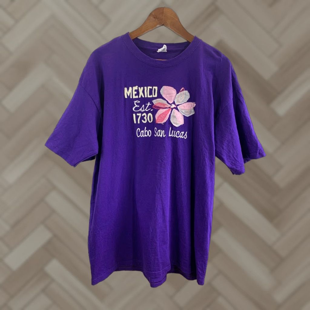 Vintage Yazbek Embroided Mexico T Shirt Purple XL Short Sleeve Crew Neck Men Size US XL / EU 56 / 4 - 1 Thumbnail