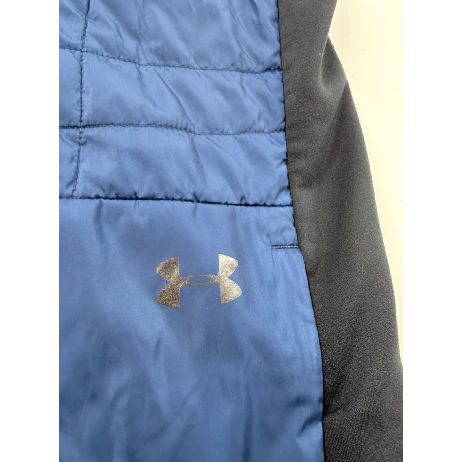 Under Armour Under Armour ColdGear Vest Mens Large Blue Colorblock Full Zip Insulated Sleeveless Track Jacket Vest with Pockets Size US L / EU 52-54 / 3 - 4 Thumbnail