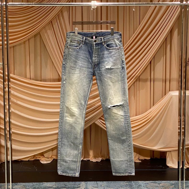 Saint Laurent Paris Saint Laurent 22SS Distressed Denim Jeans Size US 30 / EU 46 - 1 Thumbnail