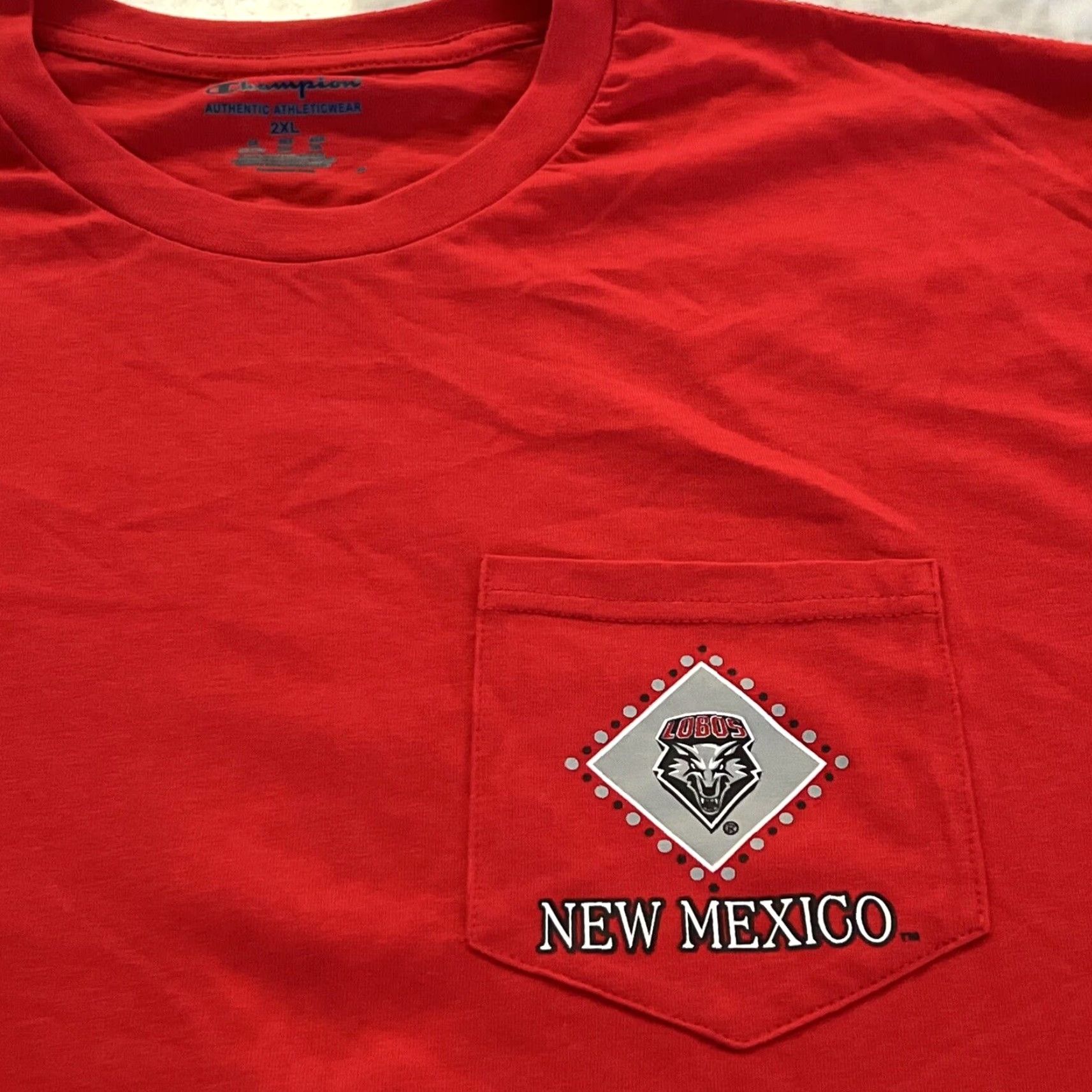 Champion Champion New Mexico Lobos Shirt Men 2XL Red Graphic Long Sleeve Pocket Football University Mens Size US XXL / EU 58 / 5 - 2 Thumbnail