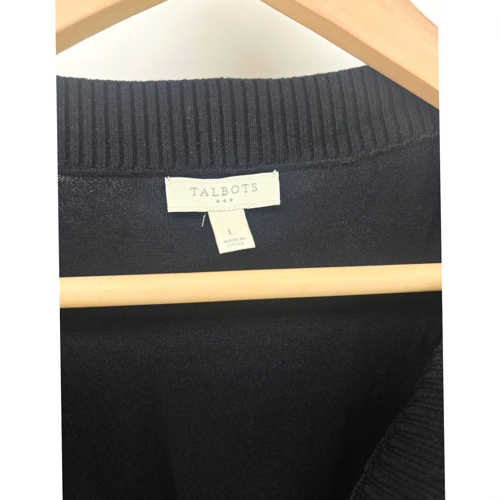 Talbots Talbots Sweater Vest Women Large Black Cap Sleeve Cotton Blend Knit Shell Size L / US 10 / IT 46 - 2 Thumbnail