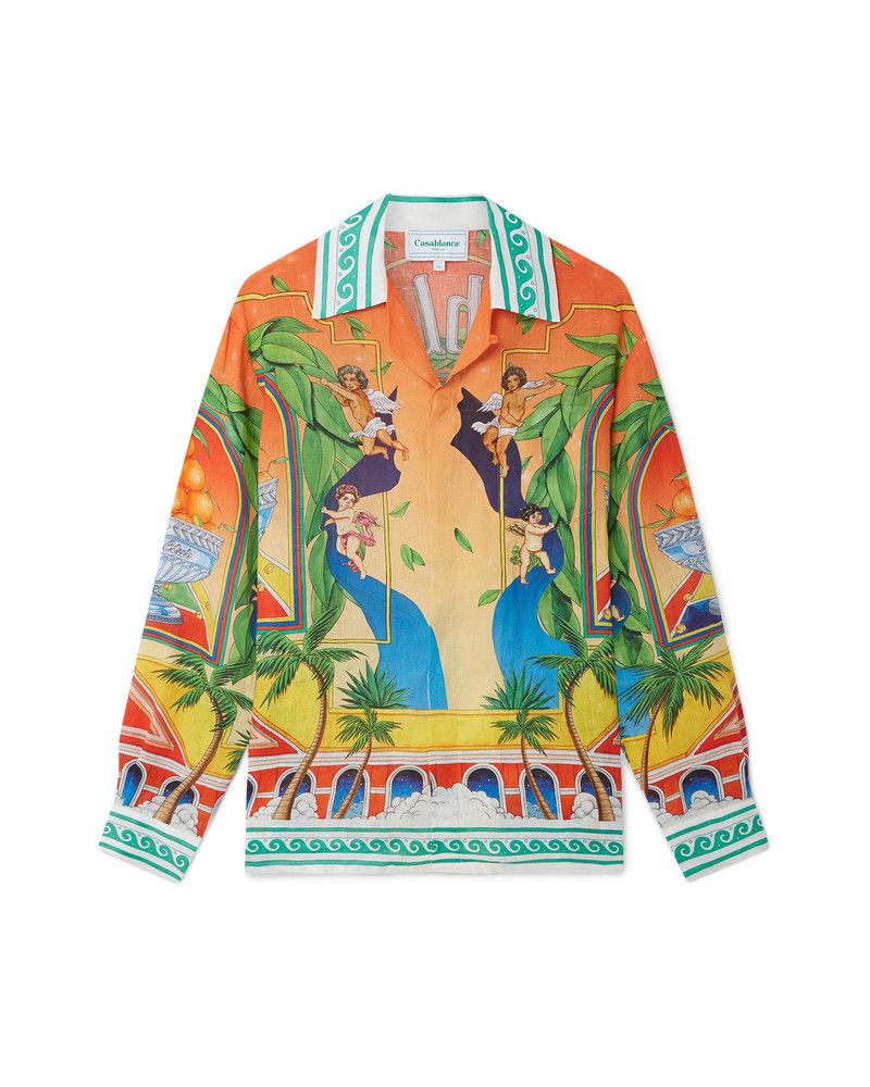 Casablanca o1mle0326 Cuban Collar Long Sleeve Shirt Trophy Multicolor Size US L / EU 52-54 / 3 - 1 Thumbnail