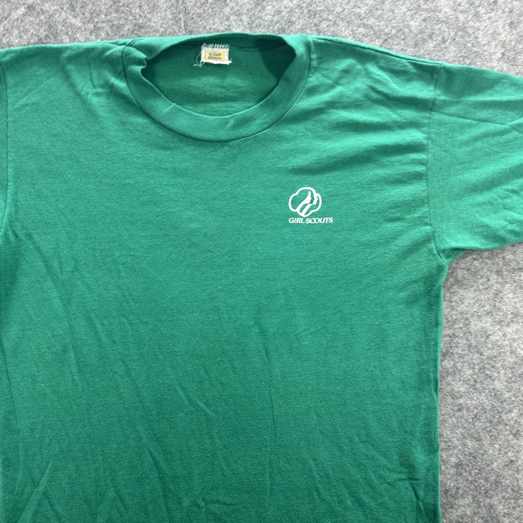Velva Sheen VINTAGE Girl Scouts Shirt Mens Large Green 80s Velva Sheen Crew Neck Short Sleeve T-Shirt Size US L / EU 52-54 / 3 - 3 Thumbnail