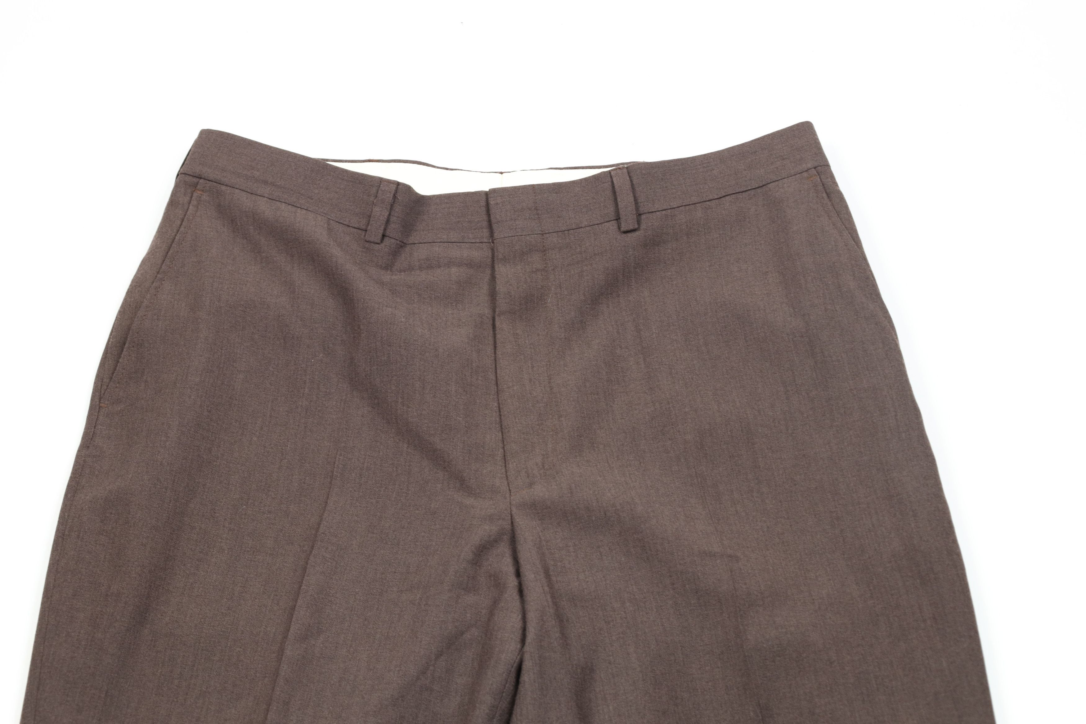 Vintage Vintage 90s Streetwear Wool Blend Wide Leg Chino Pants Brown Size US 34 / EU 50 - 2 Thumbnail