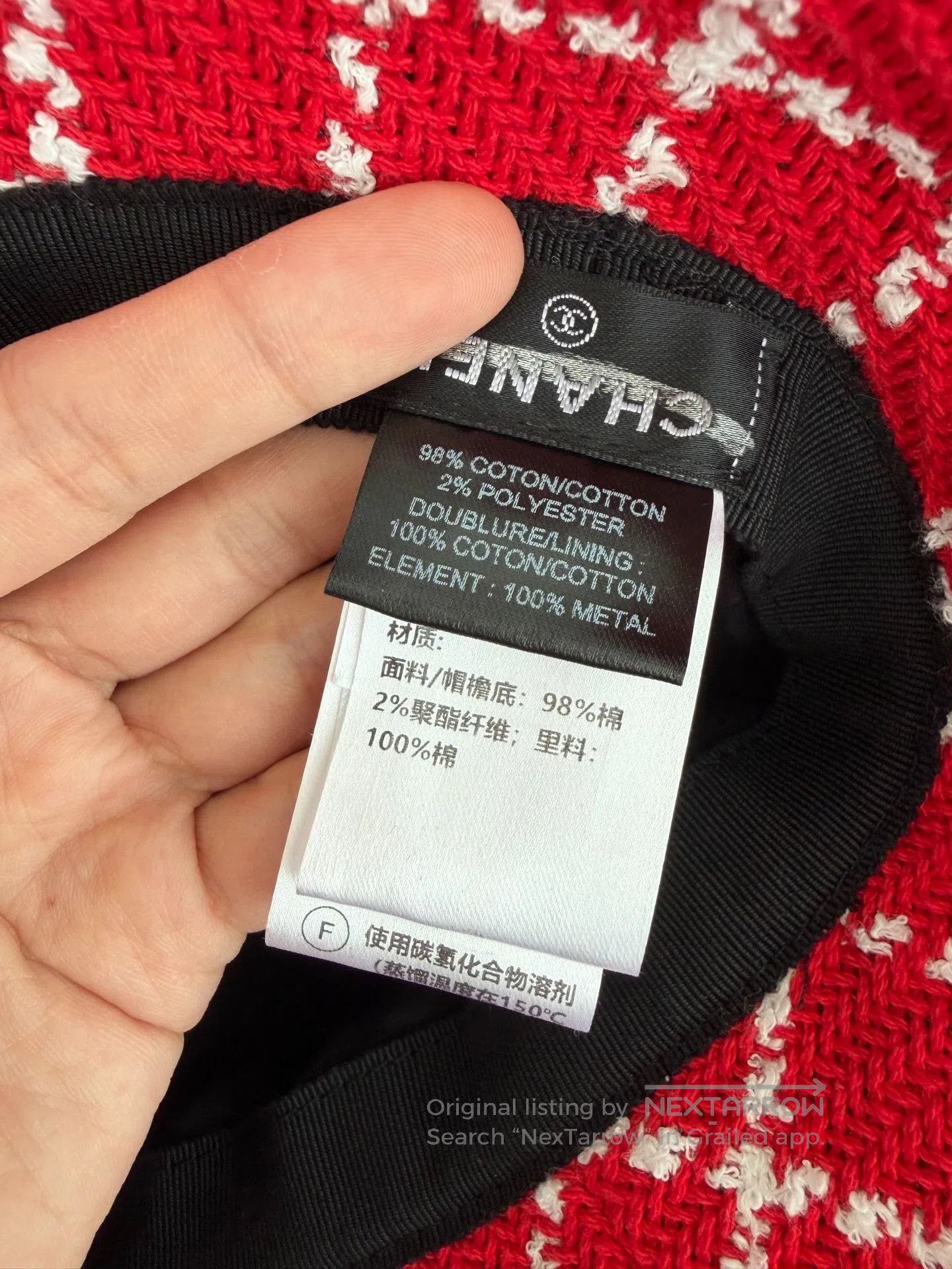 Chanel Chanel Red Plaid Tweed Bucket Hat. Size ONE SIZE - 4 Thumbnail