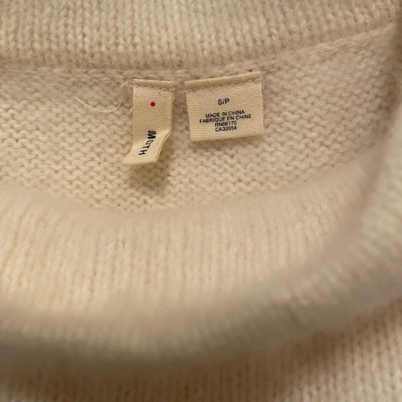 Anthropologie Moth Cream Cowl Neck Sweater Size S / US 4 / IT 40 - 3 Thumbnail