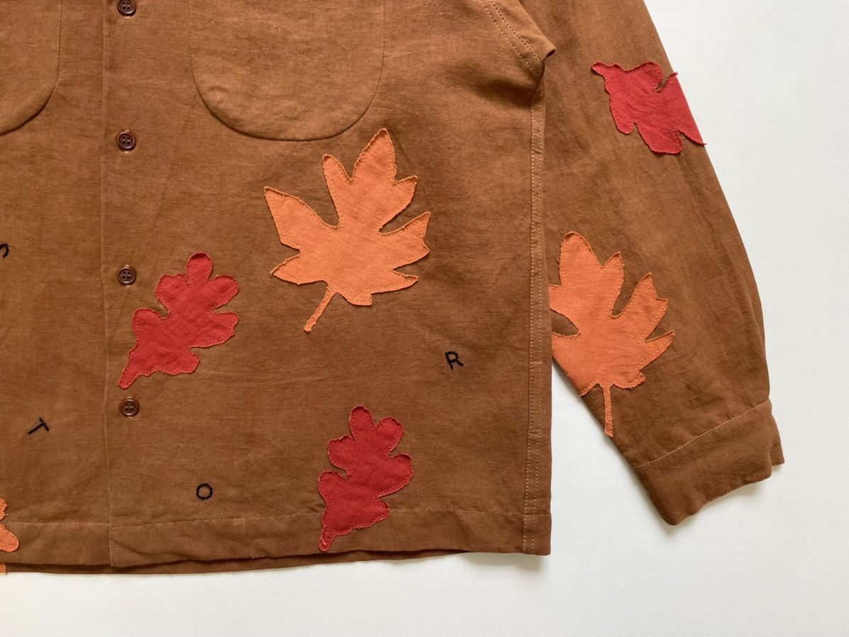 Story Mfg. Brown Linen ‘Leaf Patch Details’ Shirt Size US M / EU 48-50 / 2 - 11 Thumbnail