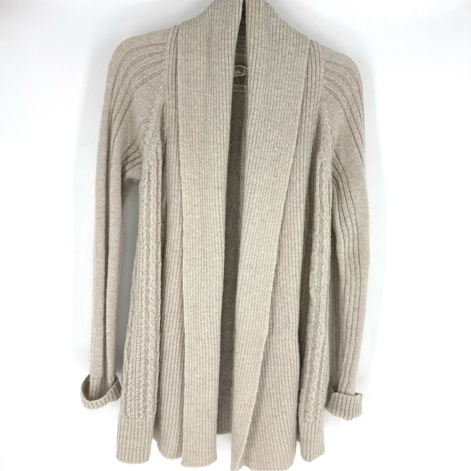 Allsaints All Saints Galaxy Flex Mohair Wool Open Cardigan Cream 8 Size M / US 6-8 / IT 42-44 - 1 Thumbnail