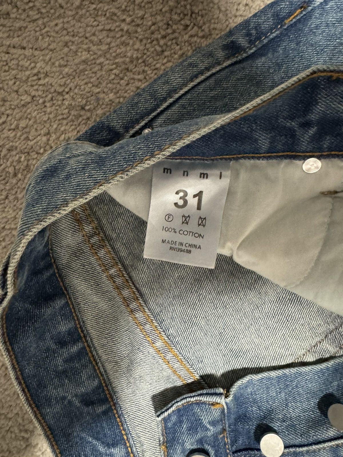 MNML Straight leg denim with leather patchwork Size US 31 - 4 Thumbnail