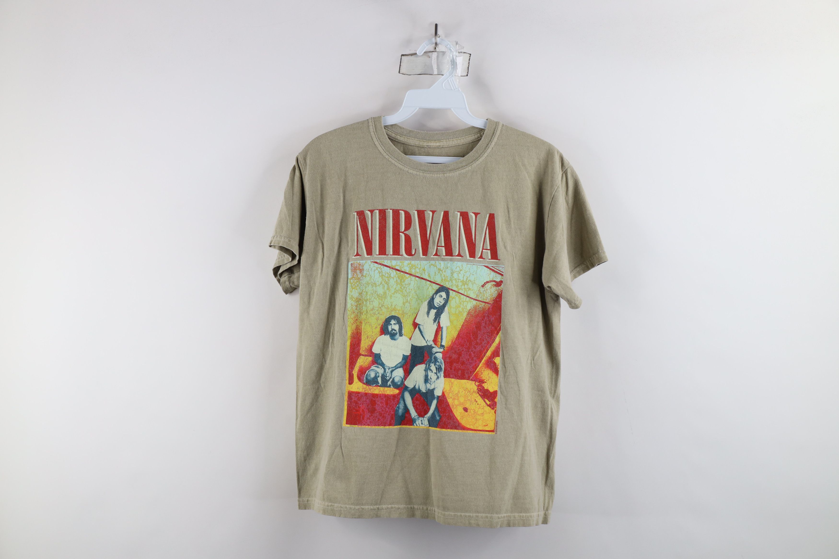 Vintage Vintage Y2K Retro Nirvana Band Short Sleeve T-Shirt Beige Size S / US 4 / IT 40 - 1 Thumbnail
