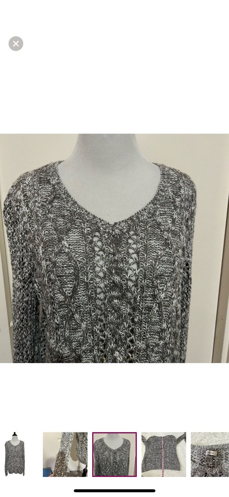 Abercrombie & Fitch Abercrombie and fitch XS grey open knit sweater Size XS / US 0-2 / IT 36-38 - 2 Thumbnail