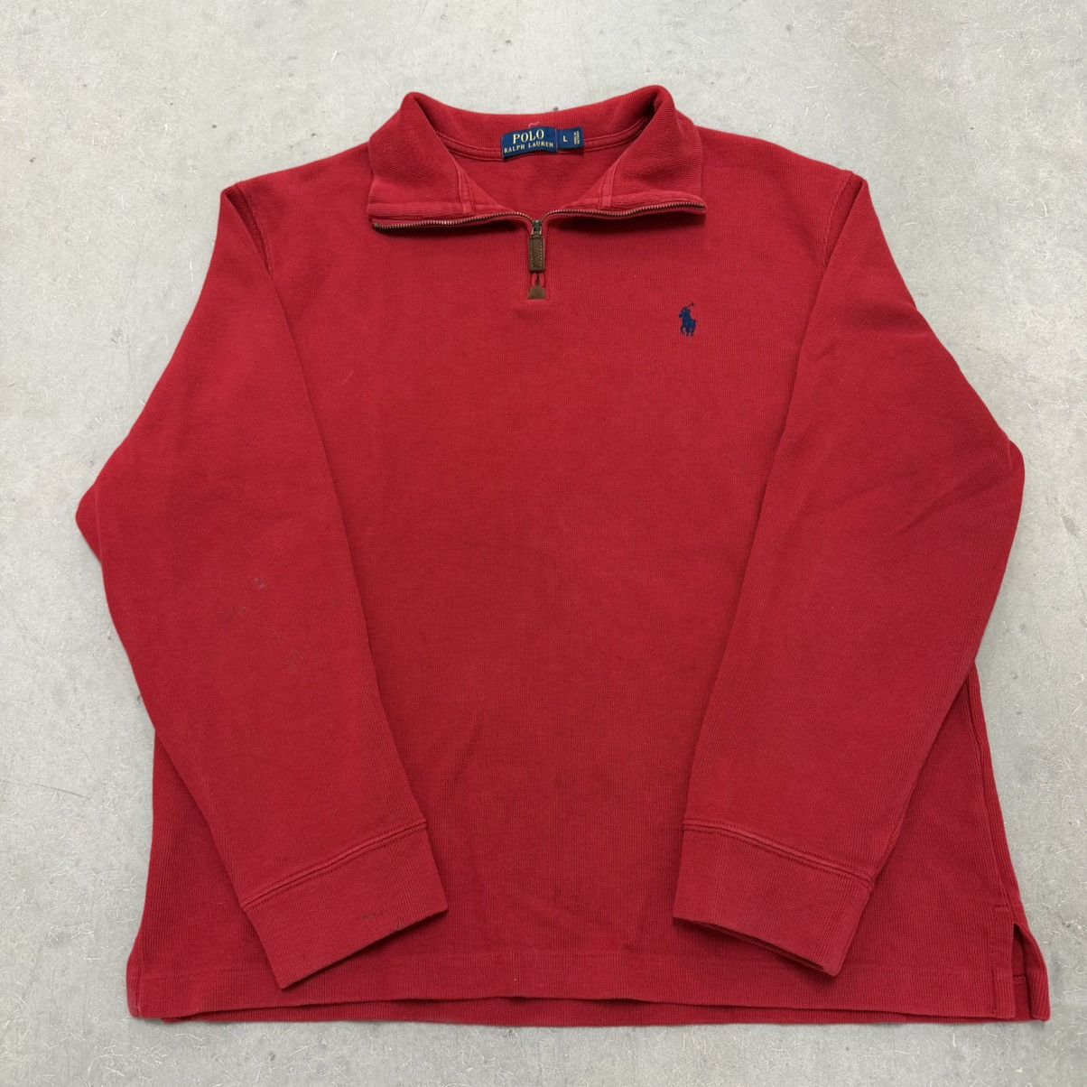 Polo Ralph Lauren Polo Ralph Lauren Red Quarter Zip Pullover Sweater Size US L / EU 52-54 / 3 - 1 Thumbnail