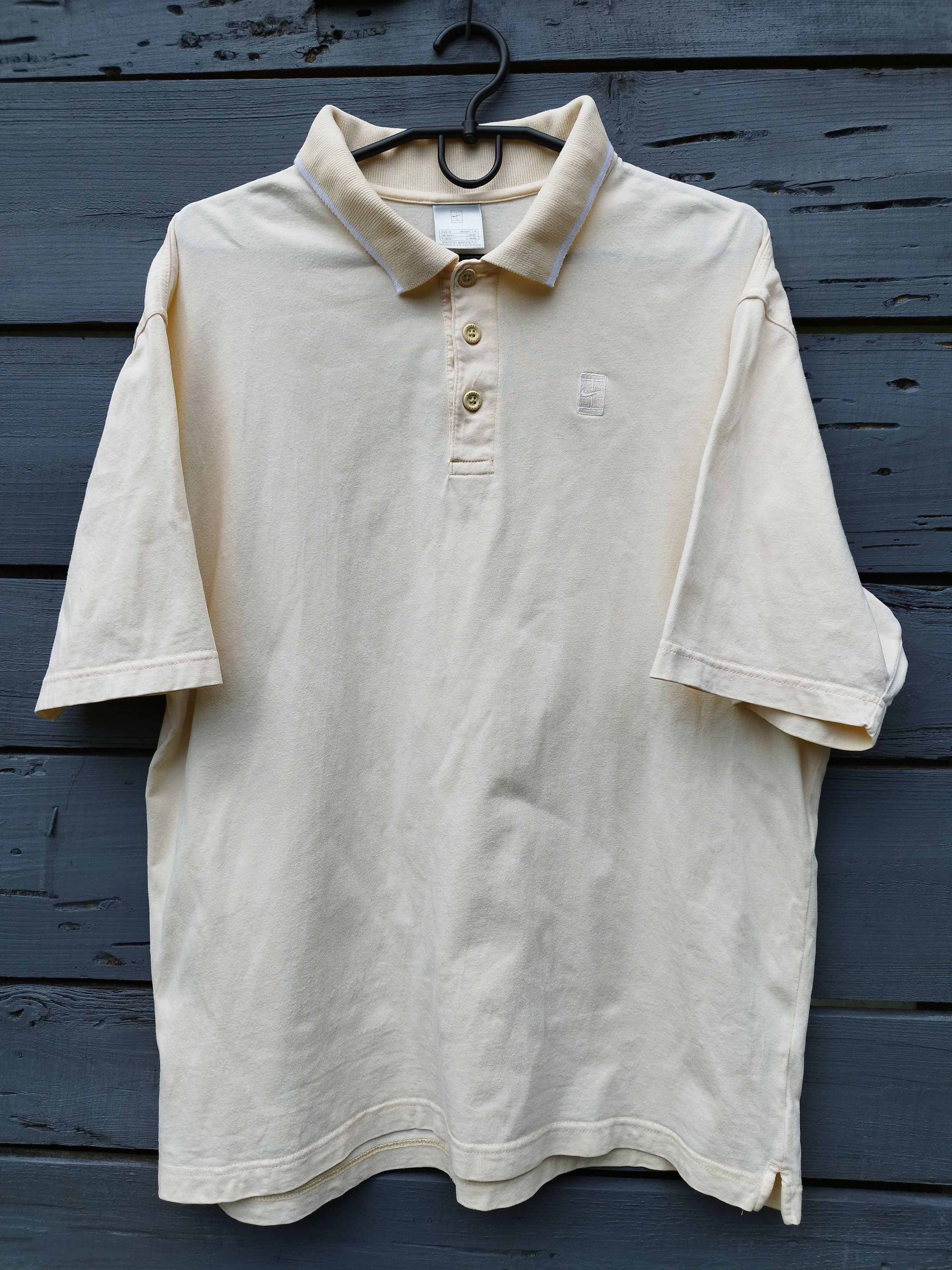 Nike Vintage Nike Court Tennis Polo Shirt Cream Short Sleeve Size US M / EU 48-50 / 2 - 1 Thumbnail