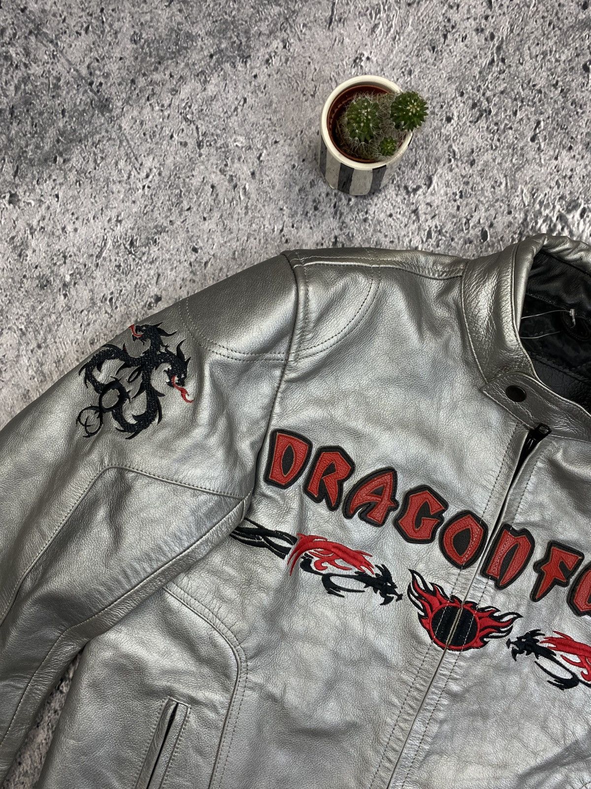 Japanese Brand × Vintage Leather Jacket Racing Dragon Streetwear USA Size US M / EU 48-50 / 2 - 3 Thumbnail