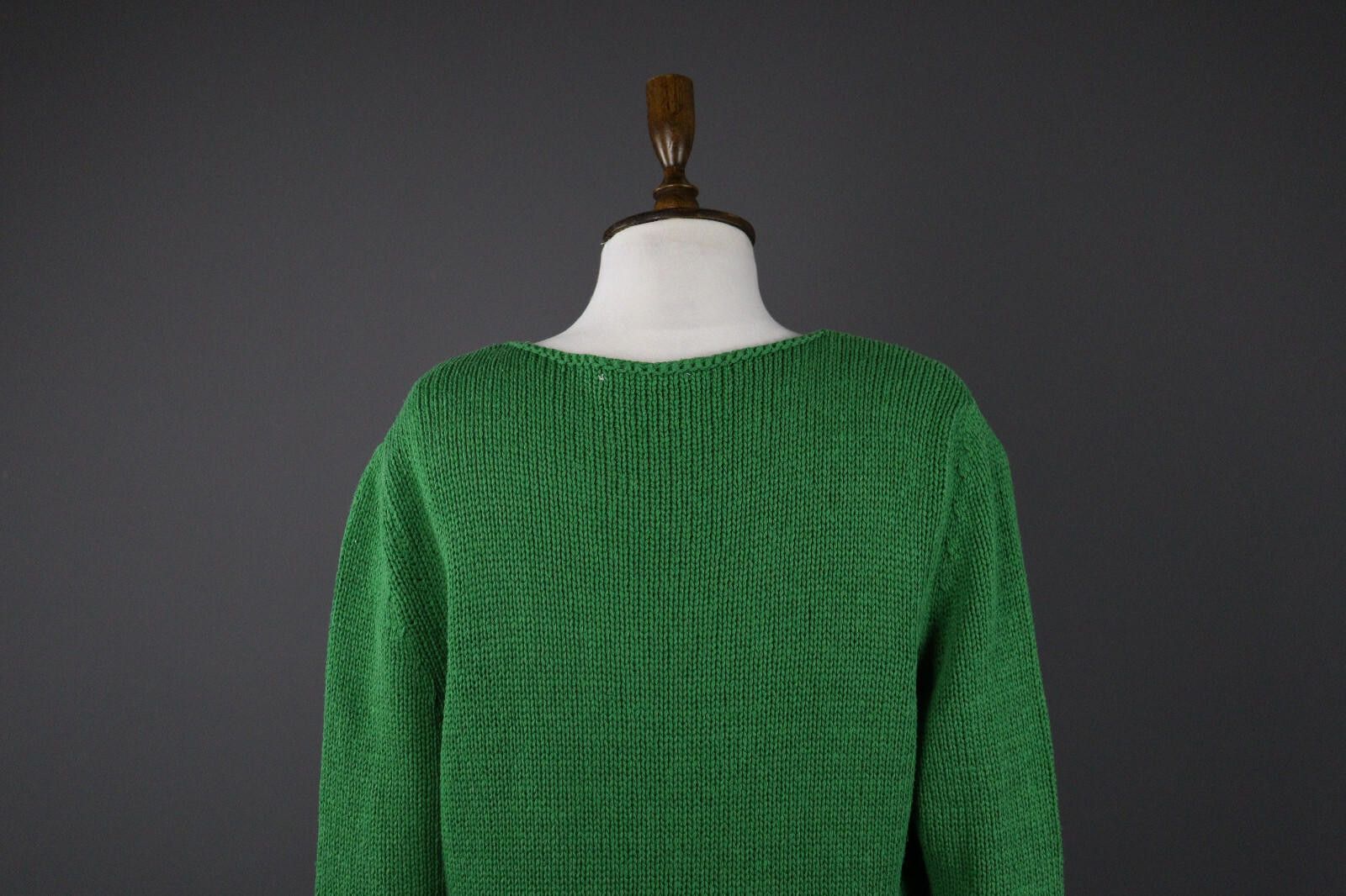 Designer Elisa Cavaletti Loose Green Casual Knit Sweater Size L Size L / US 10 / IT 46 - 7 Thumbnail