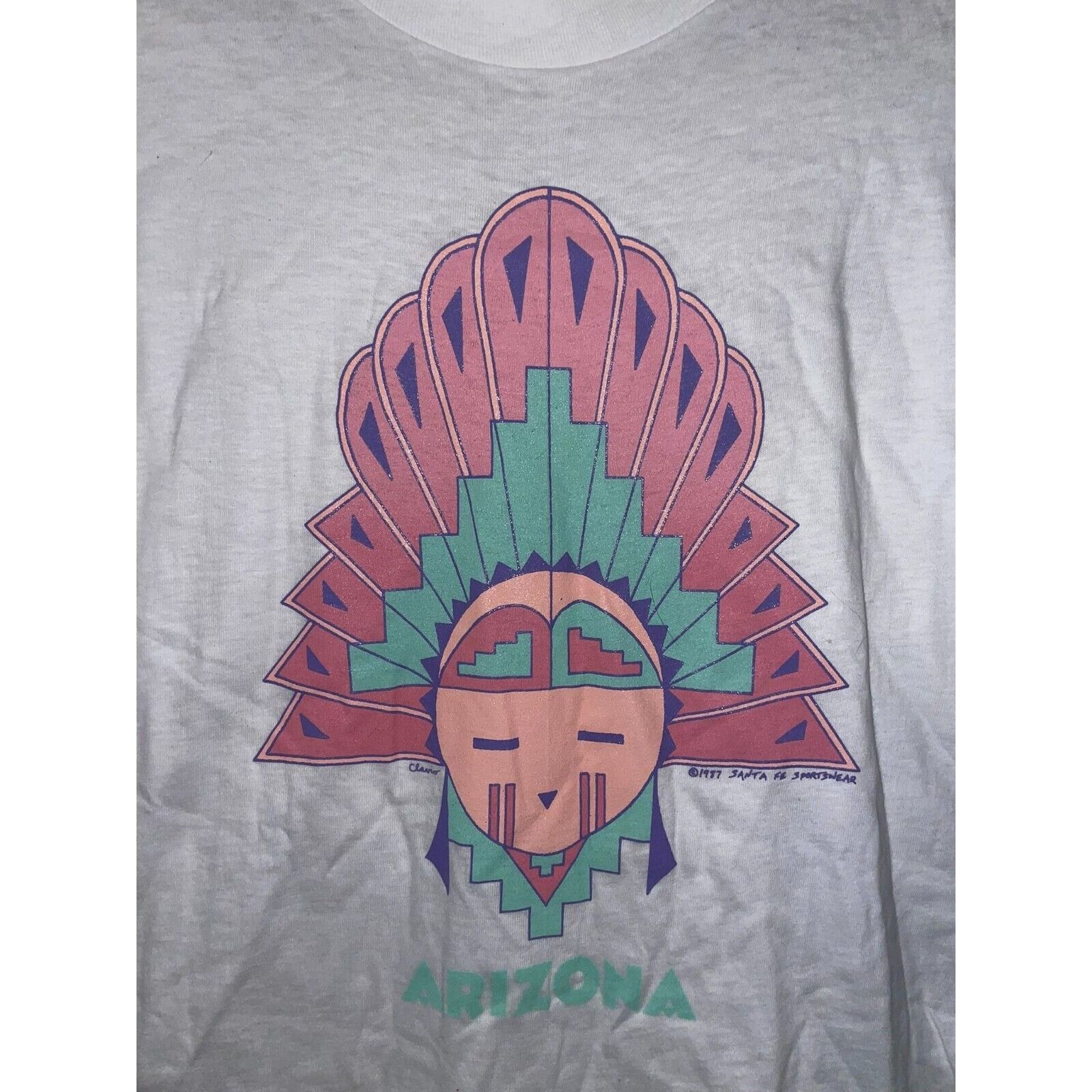 Hanes Vintage Arizona Shirt Native Western Graphic White L Tee Size US L / EU 52-54 / 3 - 2 Thumbnail