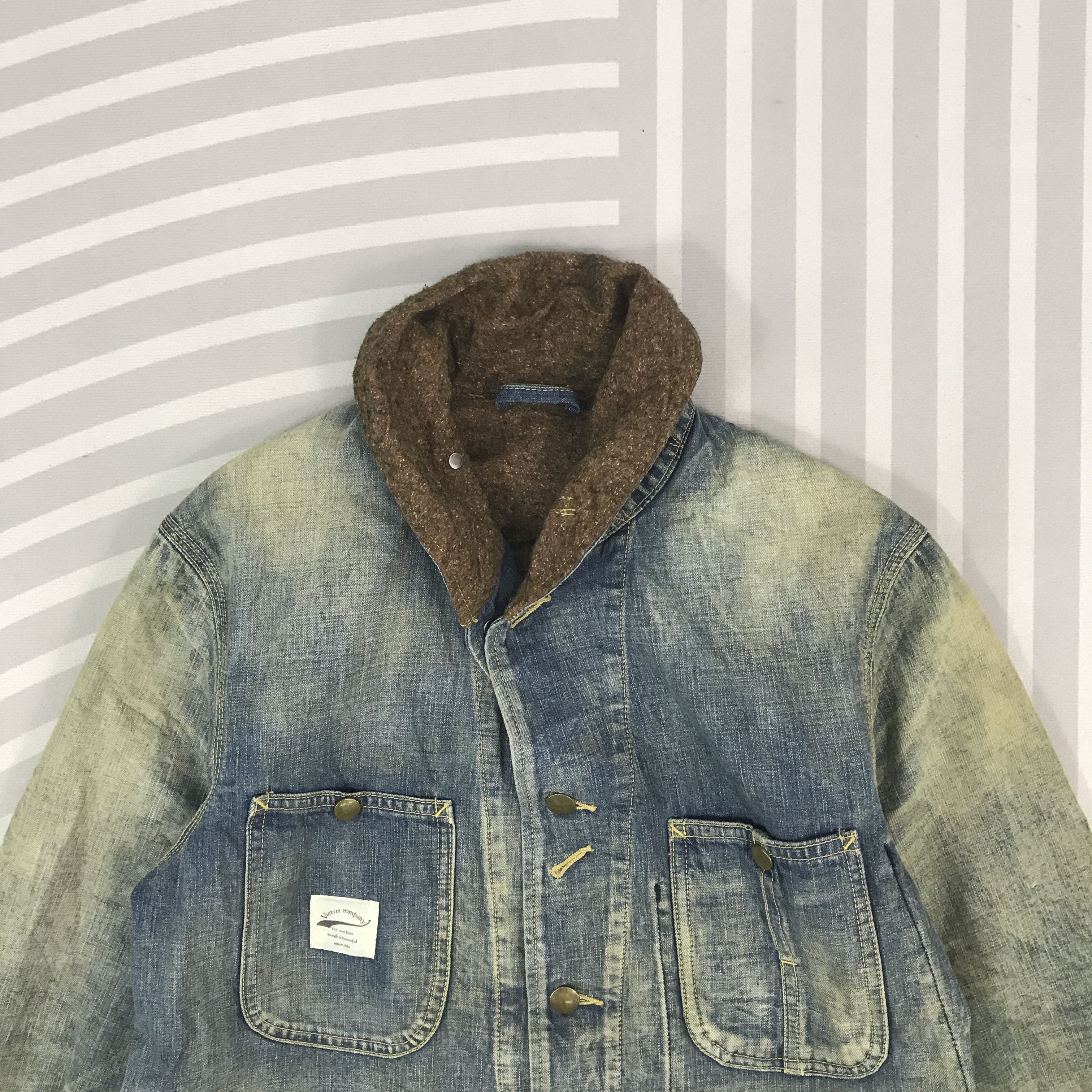 Vintage Vintage Vietim Company Button Rusty denim faded Jacket Size US M / EU 48-50 / 2 - 2 Thumbnail