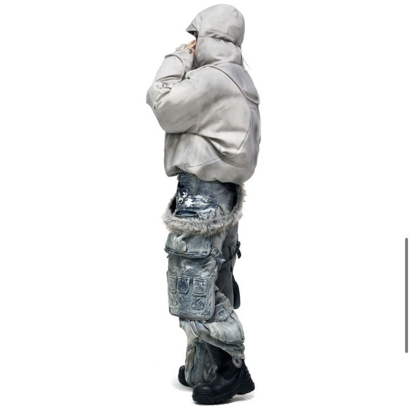 Designer Person soul White Stain GraffitiCargo Pants Size US 33 - 6 Thumbnail