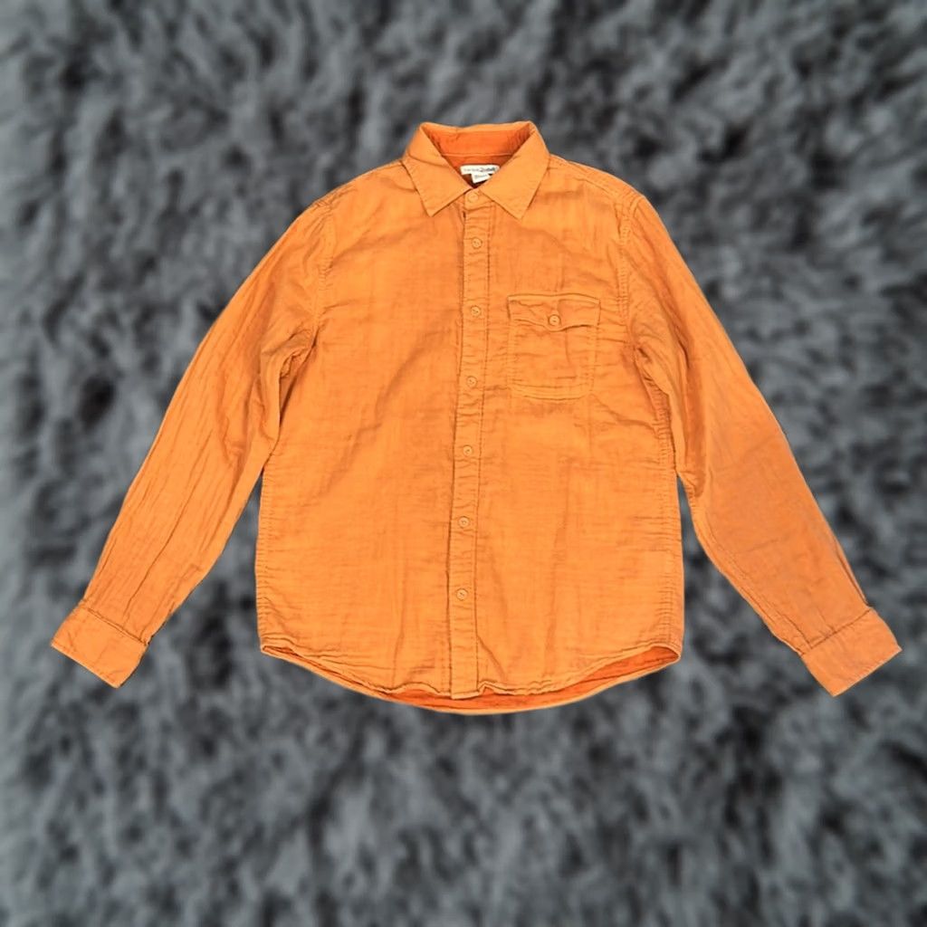 Carbon2Cobalt Carbon2Cobalt Pointillism Cotton Gauze Style Long Sleeve Button Down Small Men Orange Shirt Size US S / EU 44-46 / 1 - 1 Thumbnail