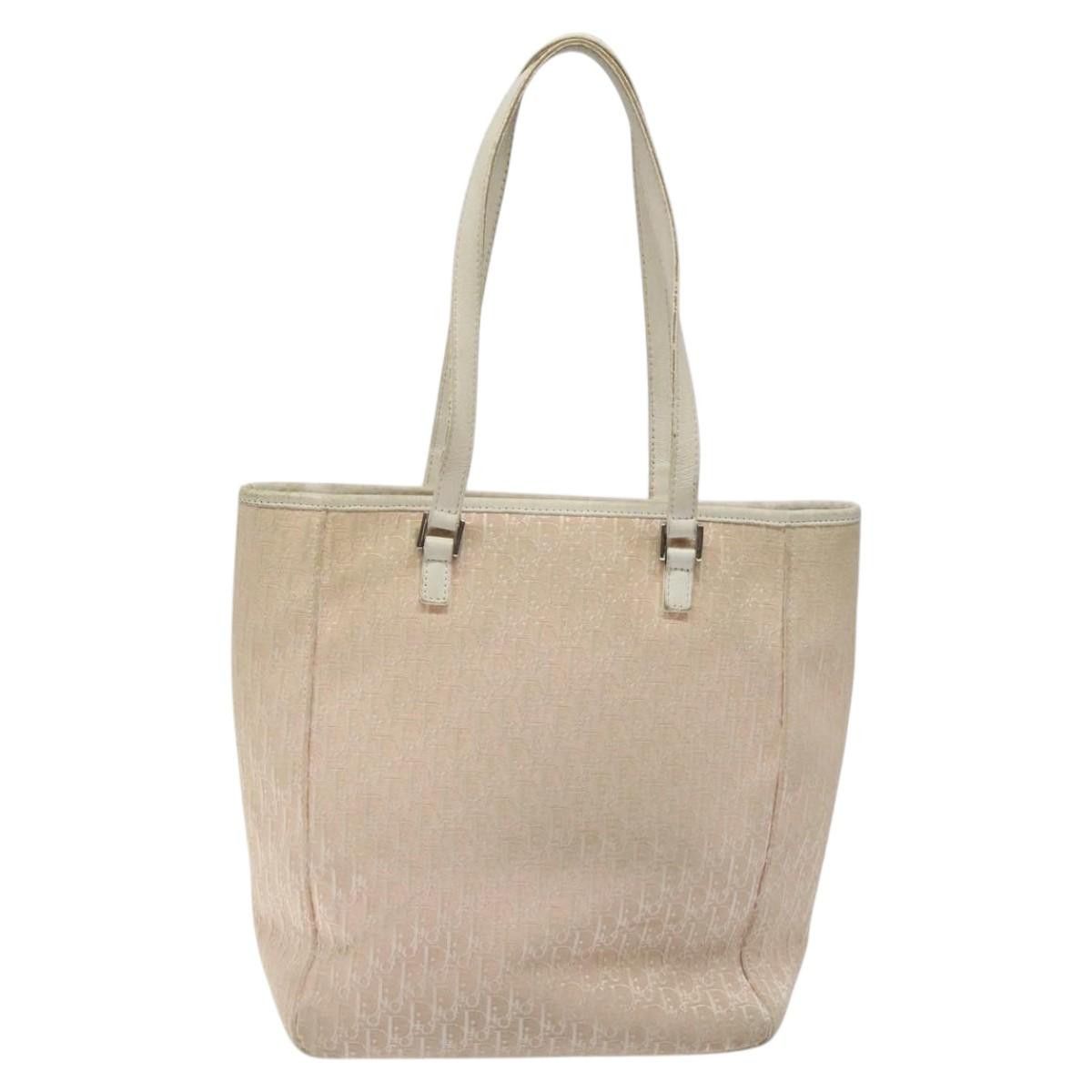 Dior DIOR Trotter Canvas Tote Bag Pink Silver Size ONE SIZE - 3 Thumbnail