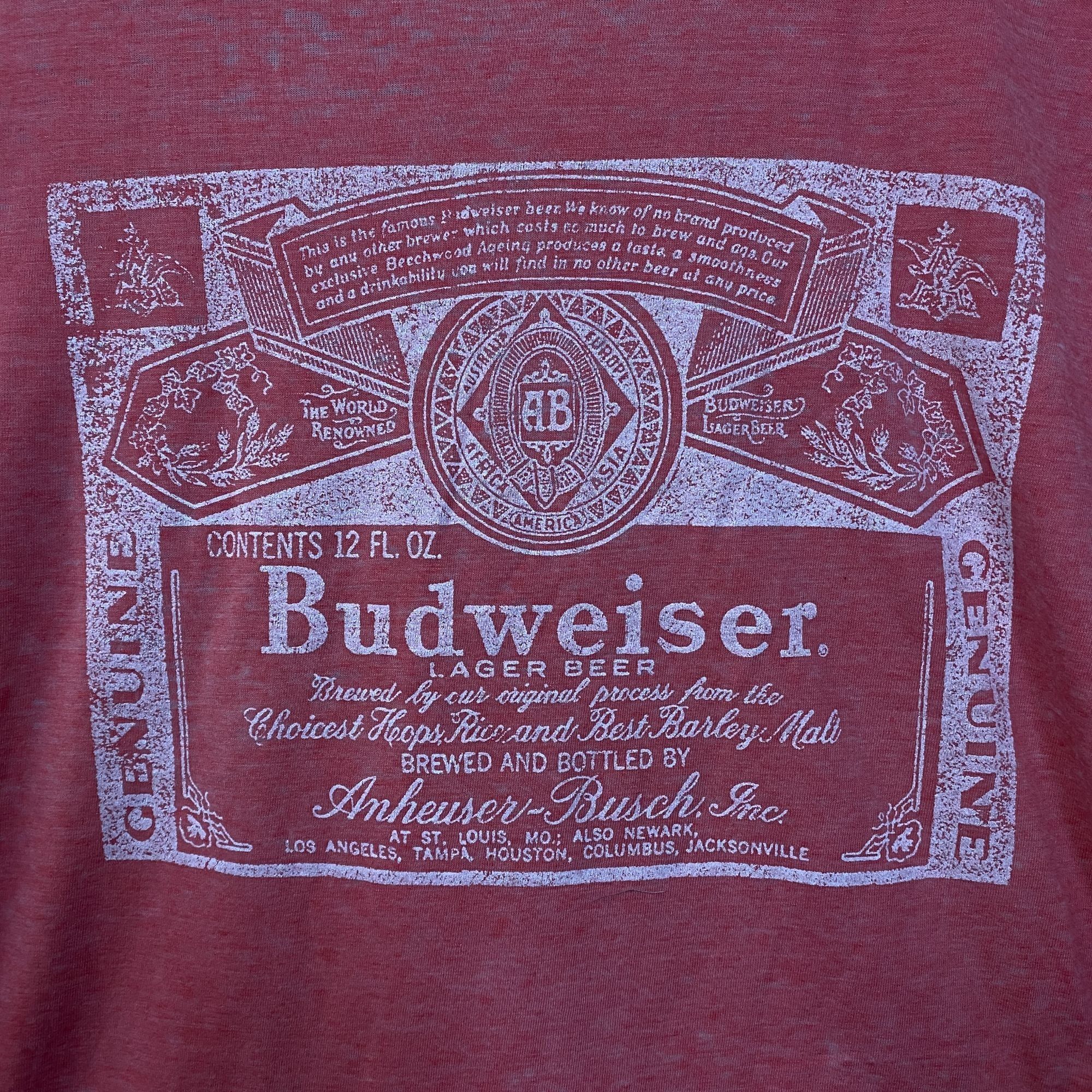 Budweiser Budweiser King Of Beer 1980'S Vintage Style Logo Graphic T-S Size US M / EU 48-50 / 2 - 2 Thumbnail