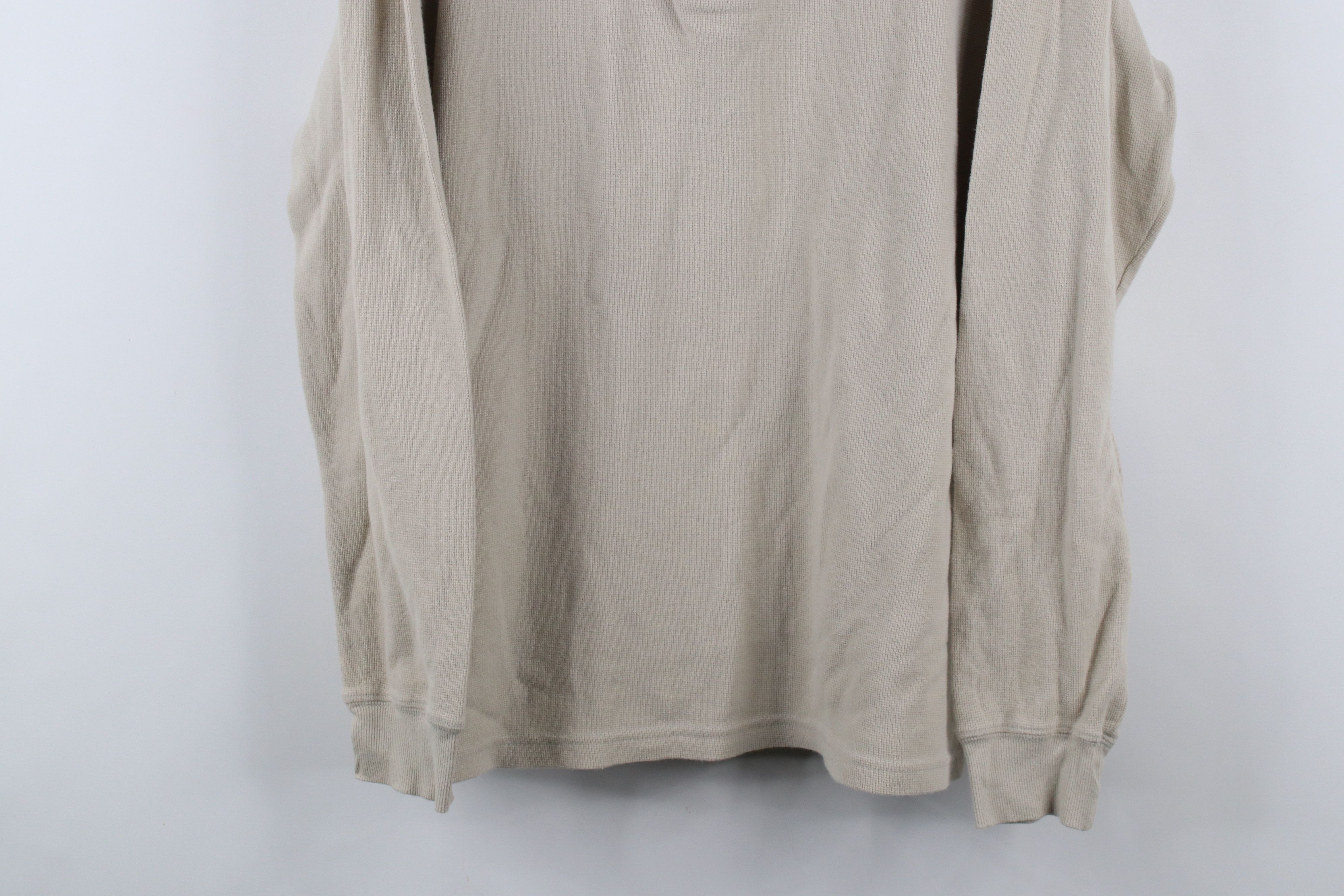 Cabelas × Vintage Vintage 90s Cabelas Thermal Waffle Knit Henley T-Shirt Beige Size US M / EU 48-50 / 2 - 3 Thumbnail