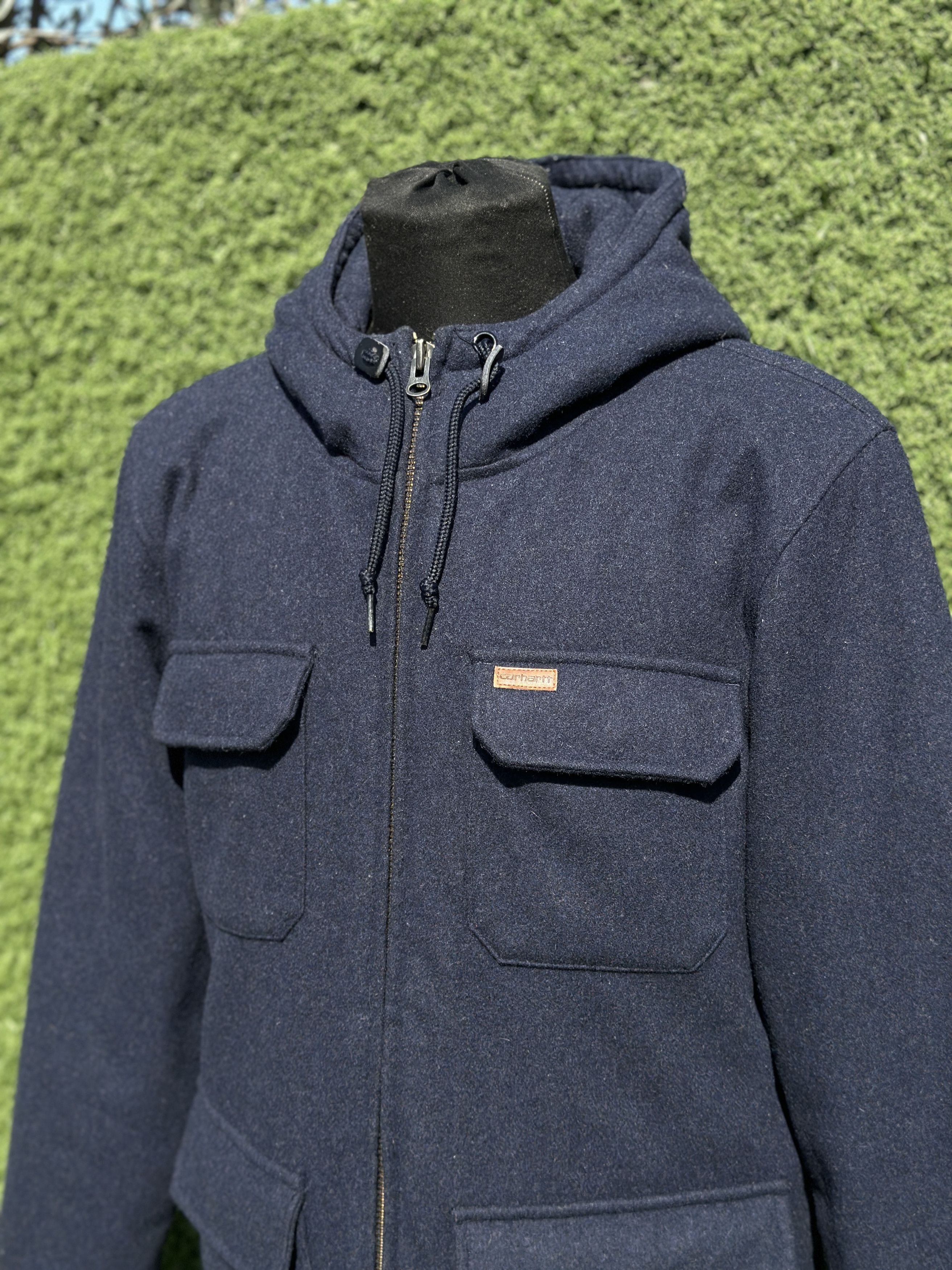 Carhartt Carhartt Court Coat Hooded Jacket Navy Wool Blend Utility L Size US L / EU 52-54 / 3 - 2 Thumbnail