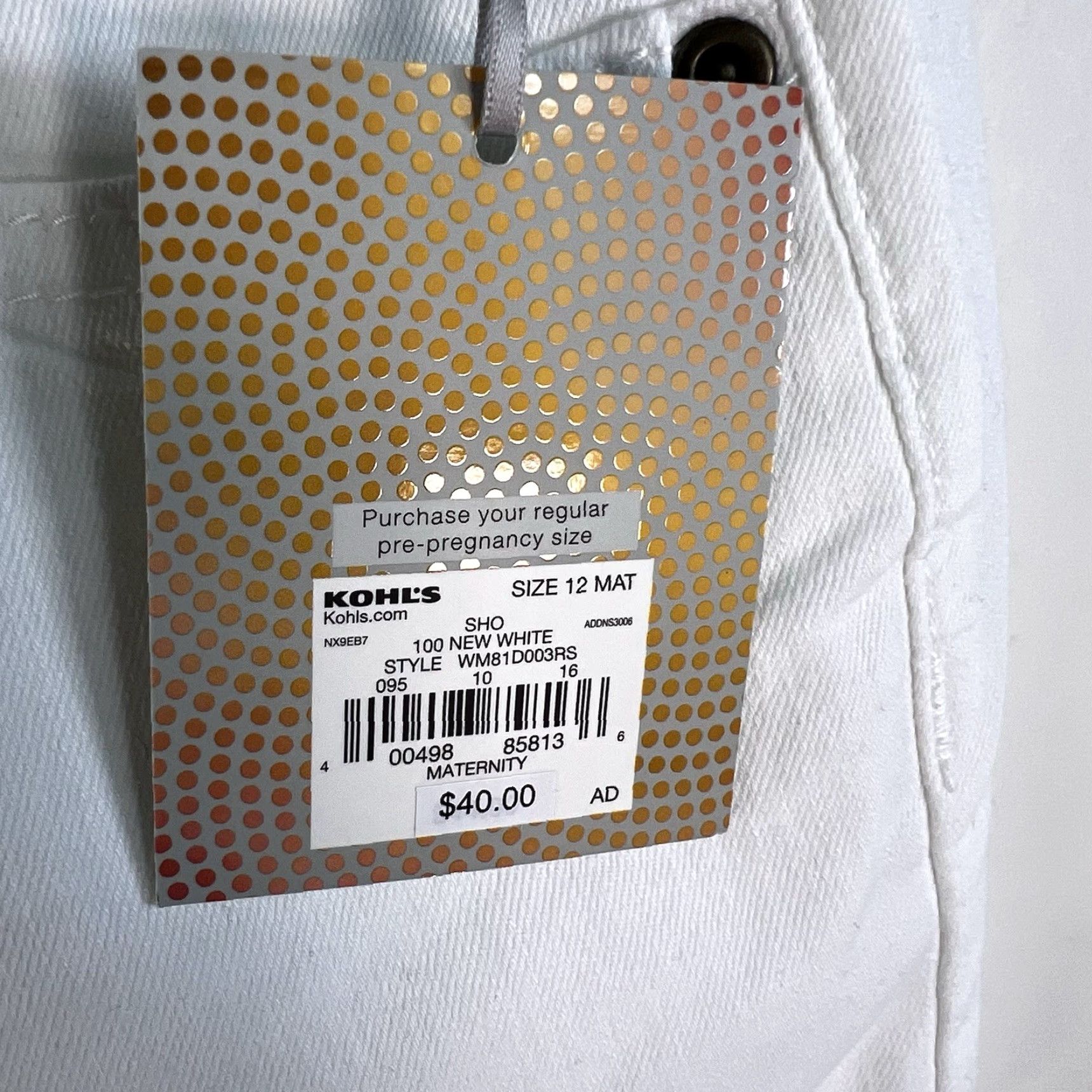 Bell a:glow Maternity Boyfriend Shorts Adult Women White Denim 12 32x5 High Rise Stretch 5-Pocket NWT Size 34" / US 12 / IT 48 - 2 Thumbnail