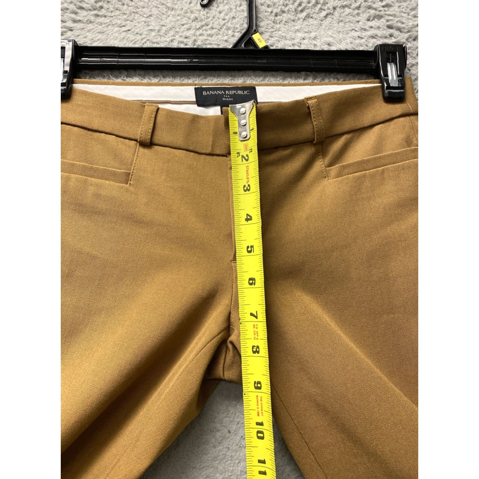 Banana Republic Banana Republic Sloan Slim Pants Women 0P Petite Dark Gold Zip Front & Rear Welt Pockets Slimming 25 Inseam Casual Dress Pants Womens Size 25" / US 0 / IT 36 - 6 Thumbnail