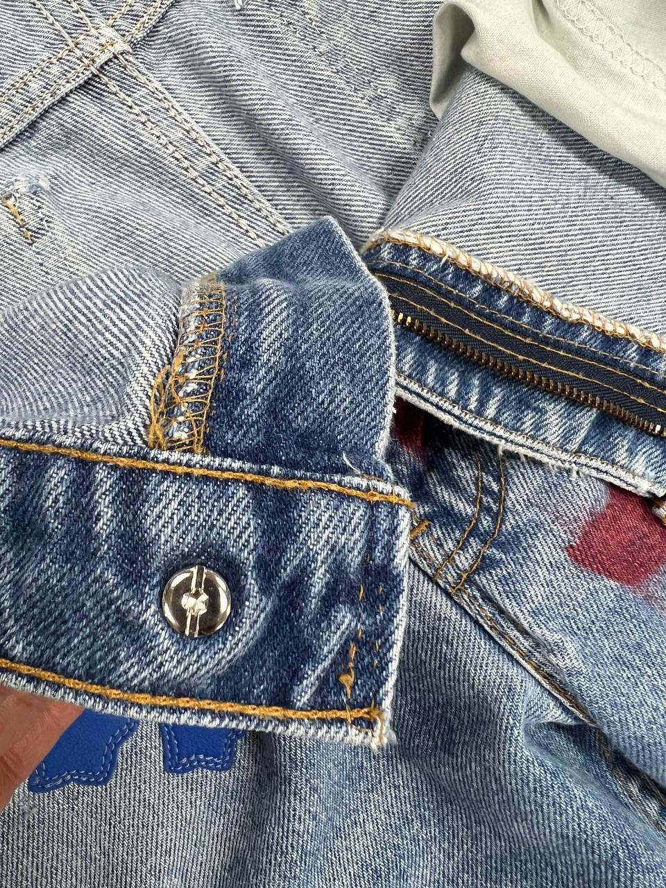 Chrome Hearts Chrome Hearts Vintage Levi's Stencil Cross Patch Denim Blue Size US 33 - 5 Thumbnail