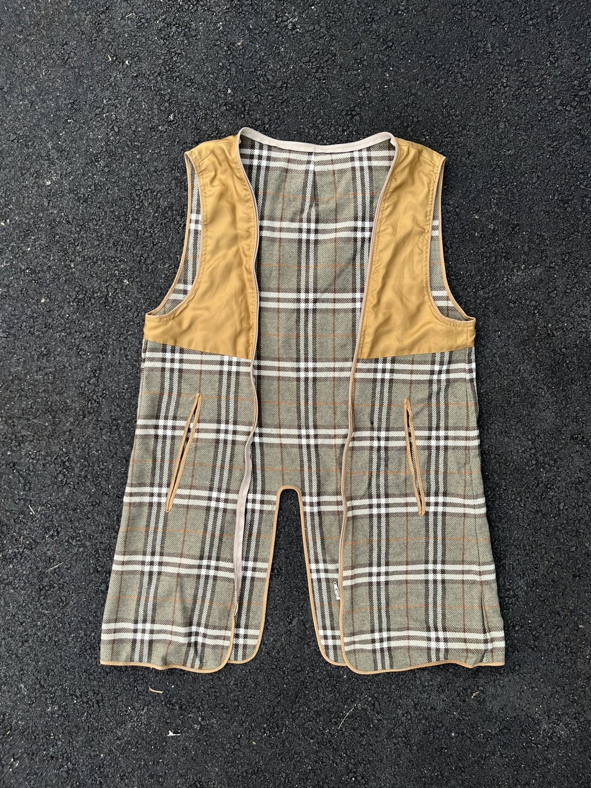 Burberry × Vintage vintage burberry beige nova check wool zip lining vest Size XL / US 12-14 / IT 48-50 - 3 Thumbnail