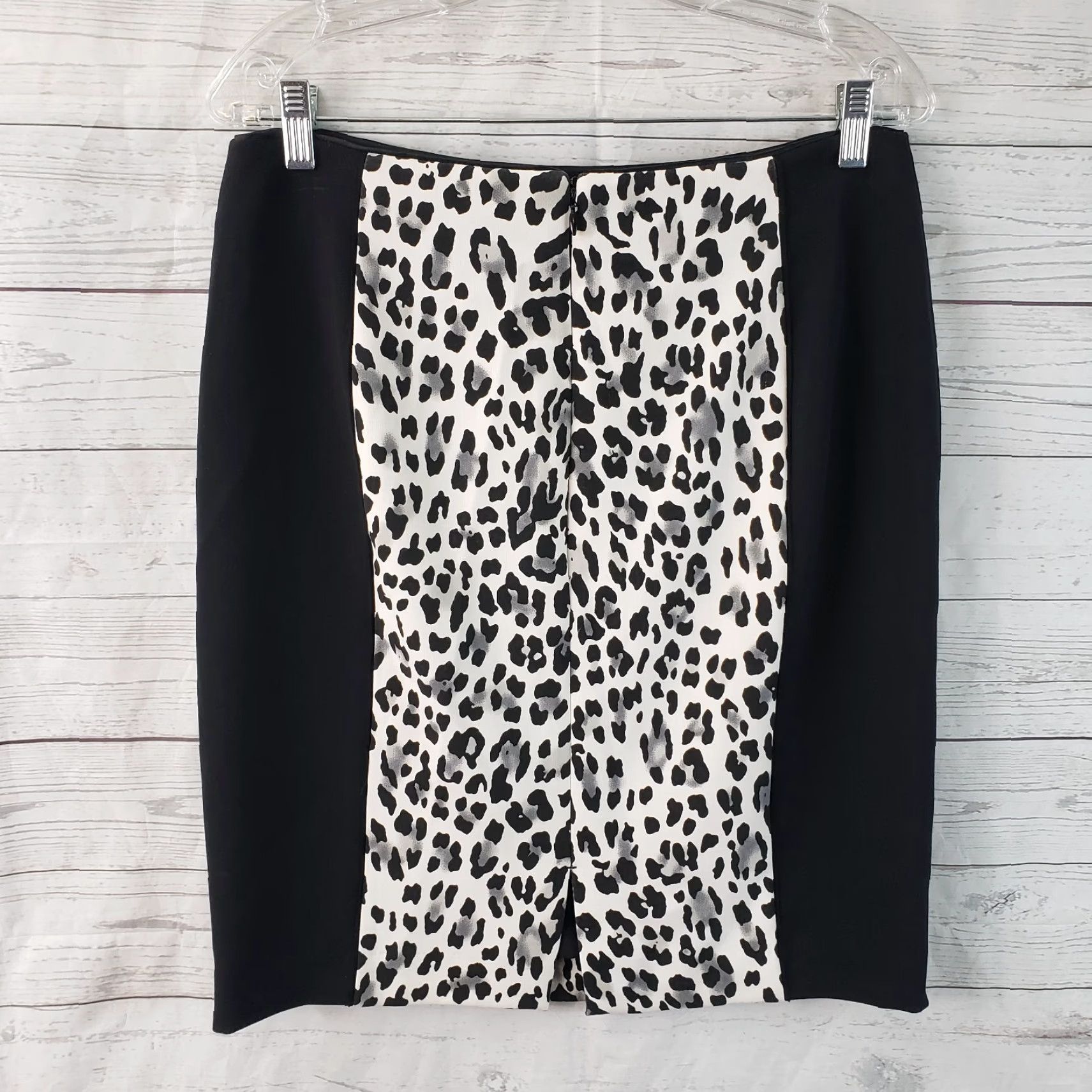 White House Black Market VINTAGE White House Black Market Skirt Womens Short Pencil 10 Animal Print Black Nylon Polyester Waist 15.5 Length 21 Size 32" / US 10 / IT 46 - 2 Thumbnail