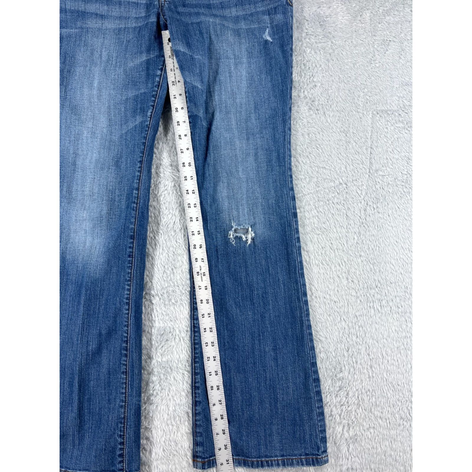 Mossimo Mossimo Women's Bootcut Jeans Size 15 Blue Denim Stretch 34x31 Low Rise Regular Fit Size 36" / US 14 / IT 50 - 7 Thumbnail