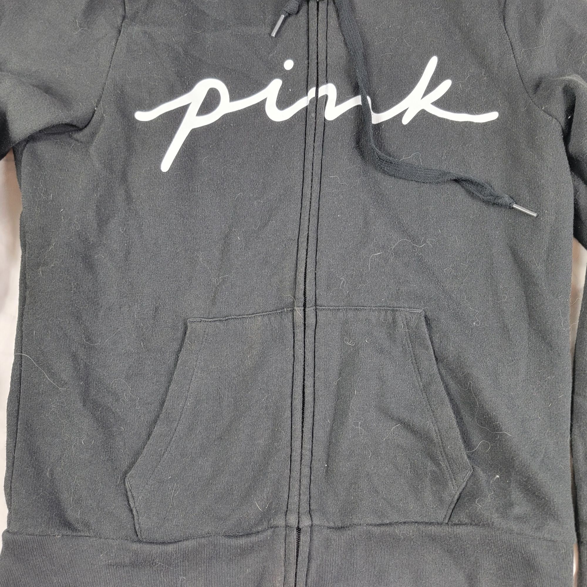 Victoria's Secret Pink By Victorias Secret Womens Medium Black Full Zip Hoodie Size M / US 6-8 / IT 42-44 - 3 Thumbnail