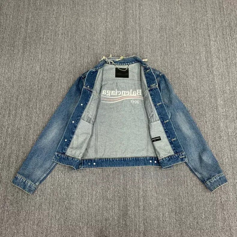 Balenciaga Balenciaga Blue Coca-Cola Washed Aged Denim Jacket Size US S / EU 44-46 / 1 - 6 Thumbnail