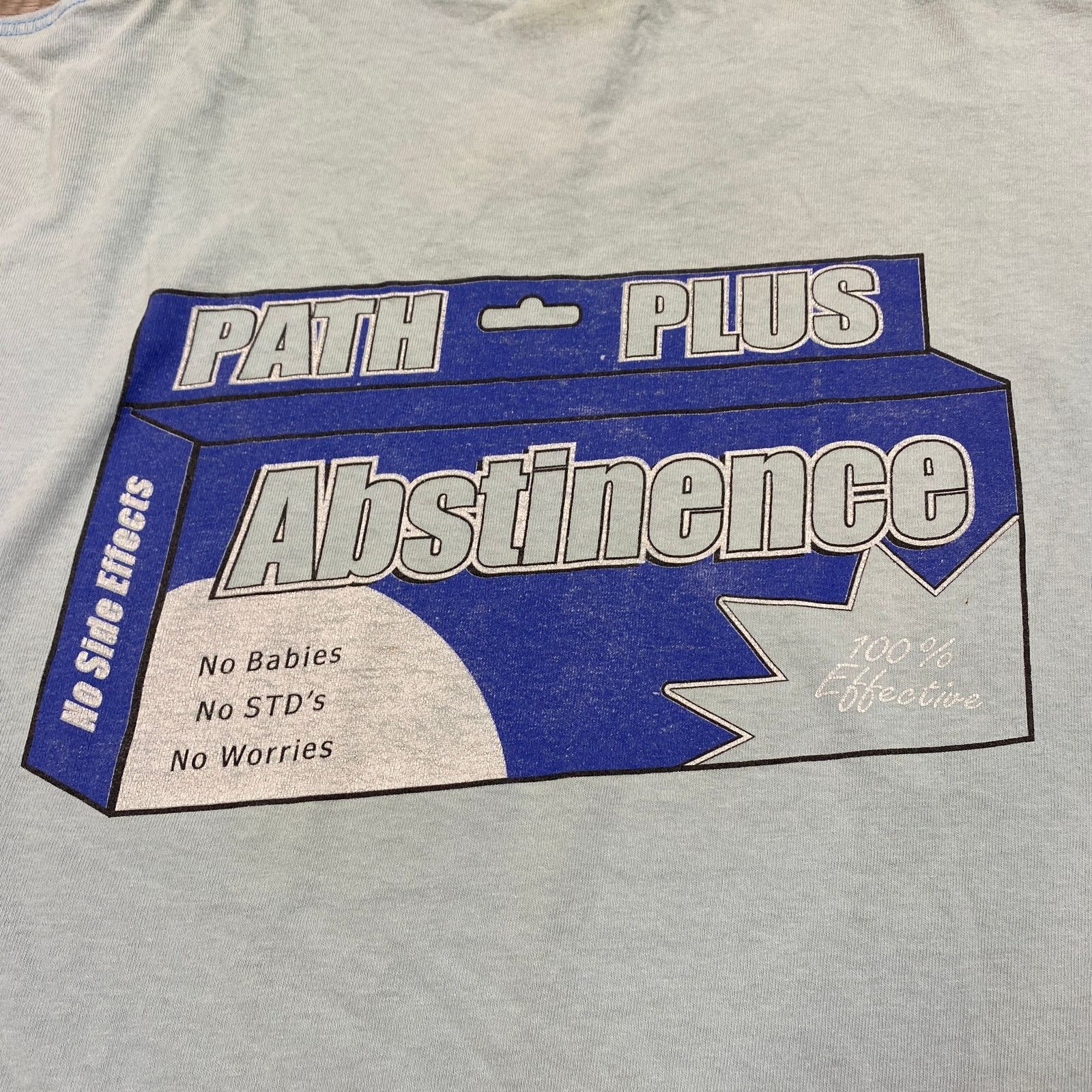 Fruit Of The Loom × Vintage Vintage 90s Path Plus Abstinence Funny Tee Shirt Men's XL Size US XL / EU 56 / 4 - 5 Thumbnail