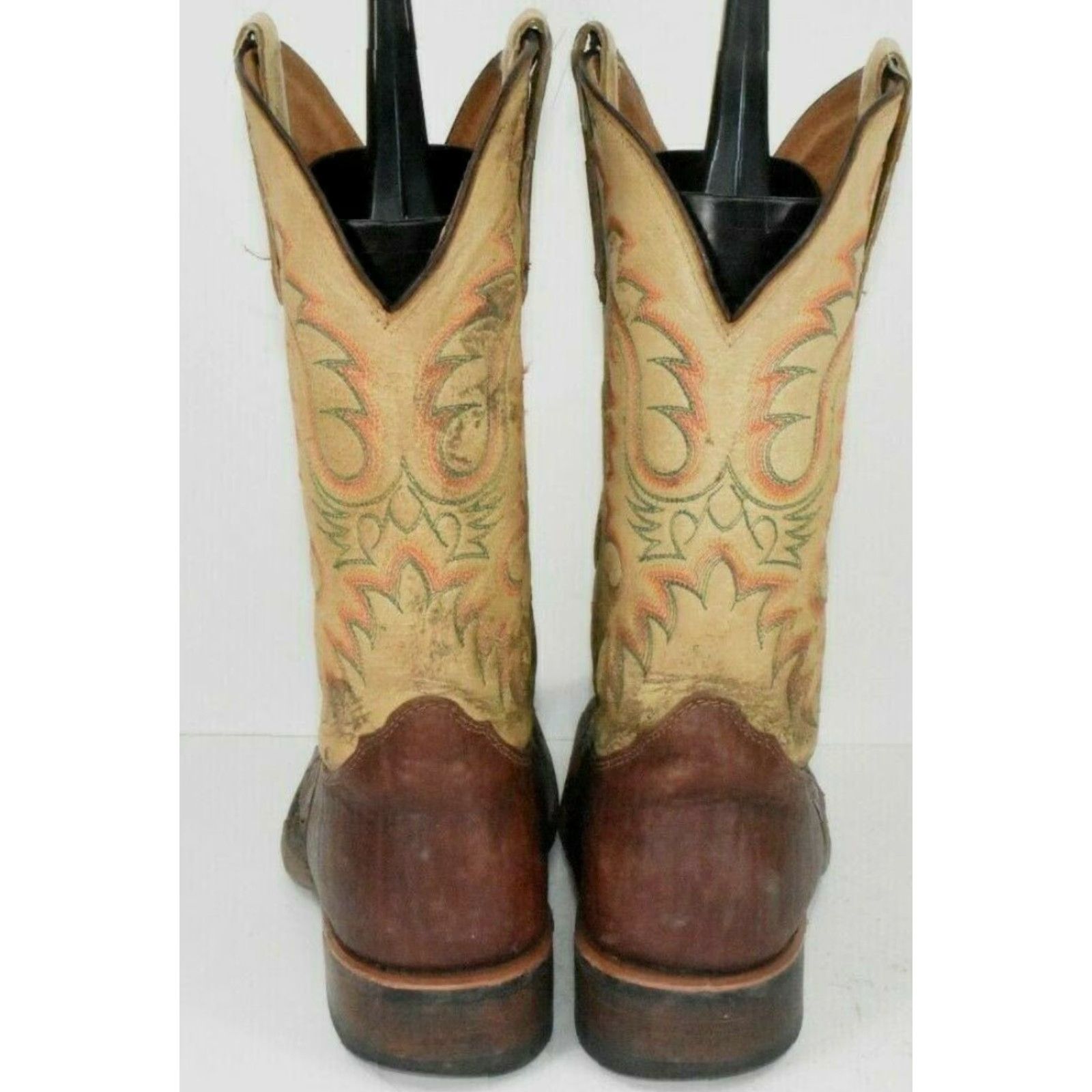 Roper Nocona Mens Sz 7.5 D Brown Tan Ostrich Sq Toe Leather Western Boots Shirt Mens Brown Ostrich Sq Toe Leather Western Boots Size US 8 / EU 41 - 4 Thumbnail