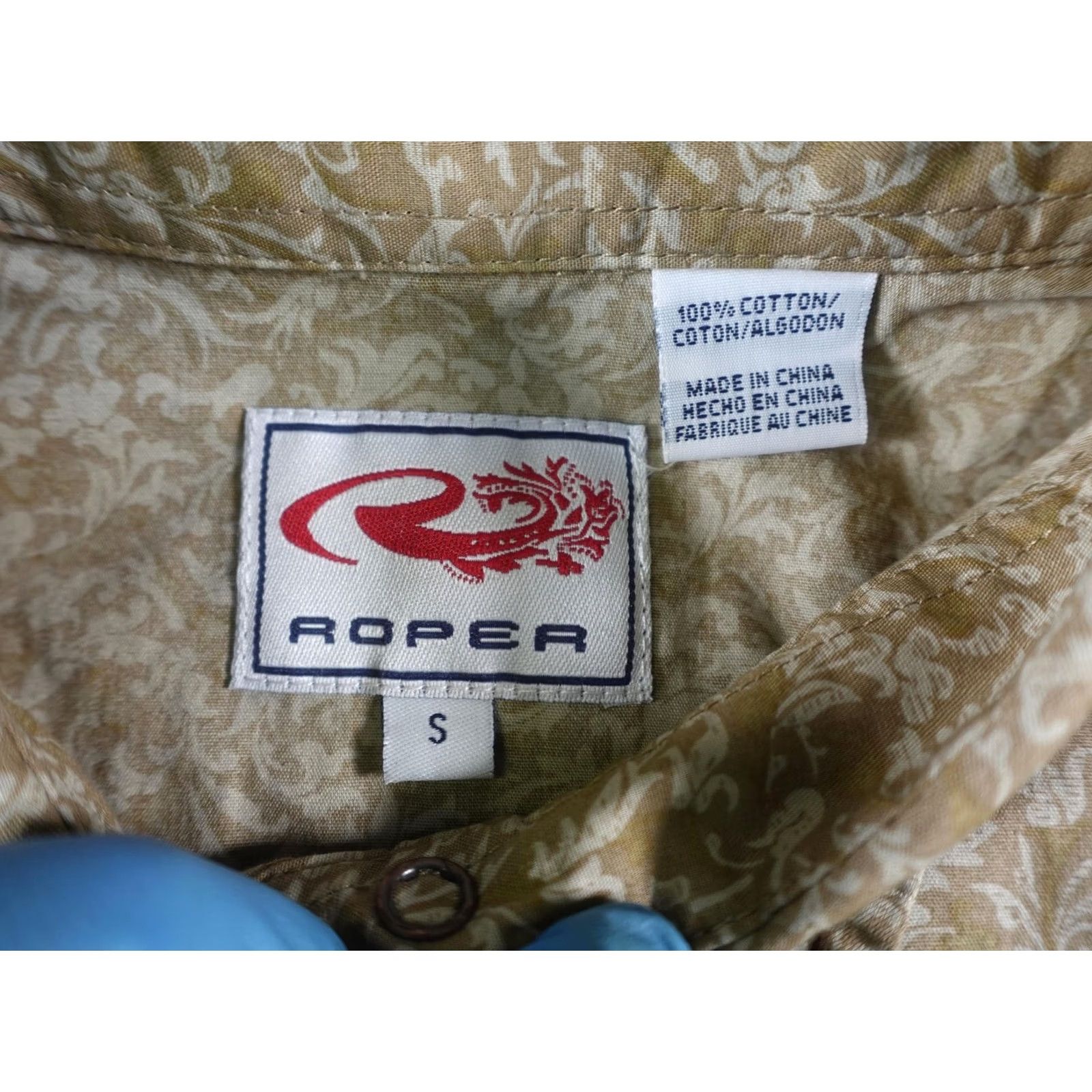 Roper Roper Womens Small Beige Floral Western Shirt Round Collared Short Sleeve Button-Up NA Size S / US 4 / IT 40 - 2 Thumbnail