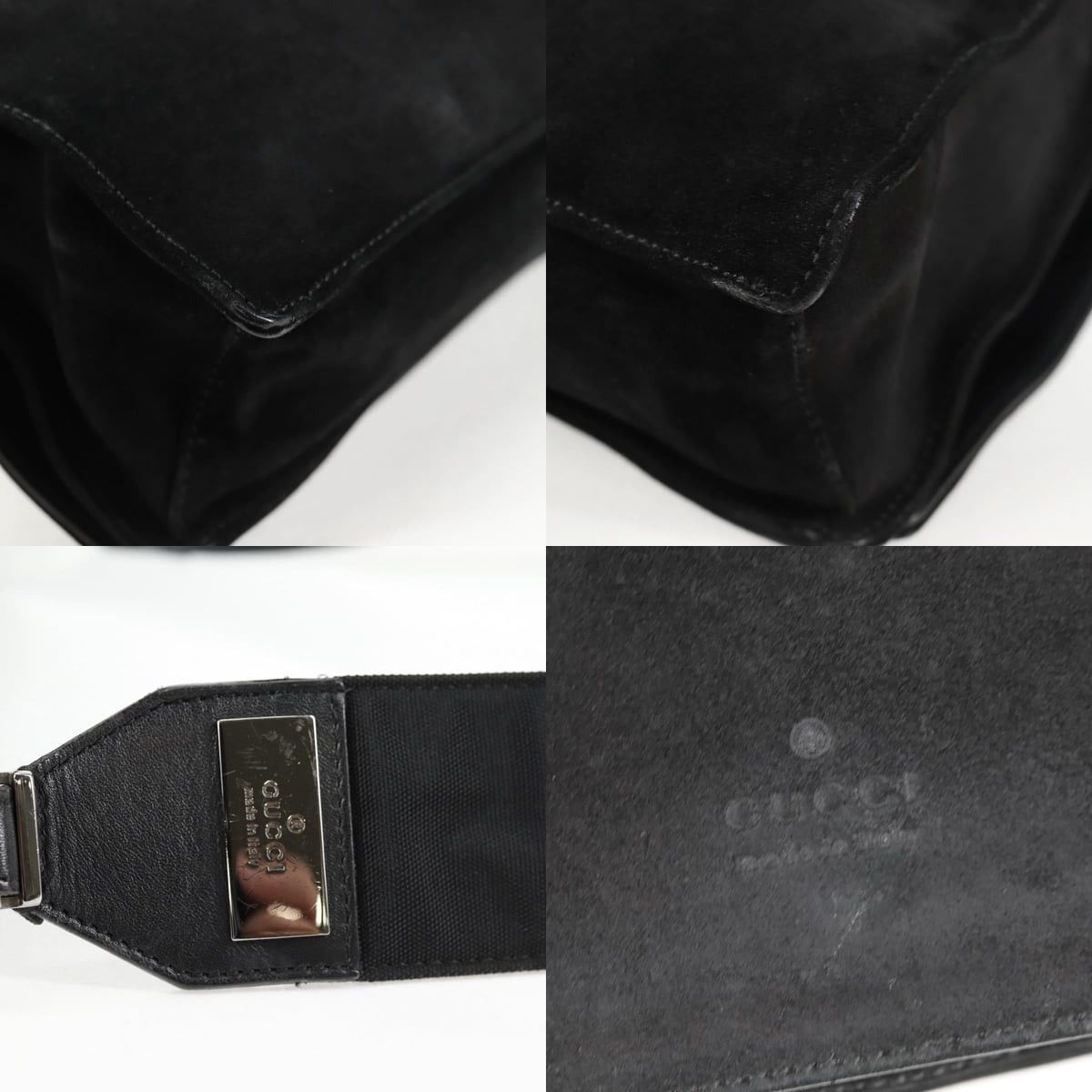 Gucci GUCCI Shoulder Bag Suede Black Silver 001 001 Size ONE SIZE - 11 Thumbnail
