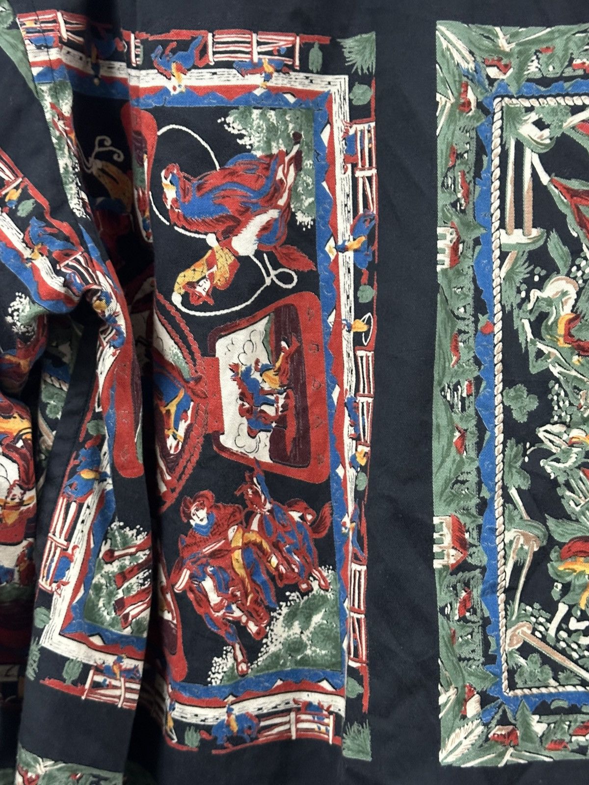 Sugar Cane Vintage Sugar Canes Toyo Enterprise Cowboy Printed L/S Size US L / EU 52-54 / 3 - 14 Thumbnail