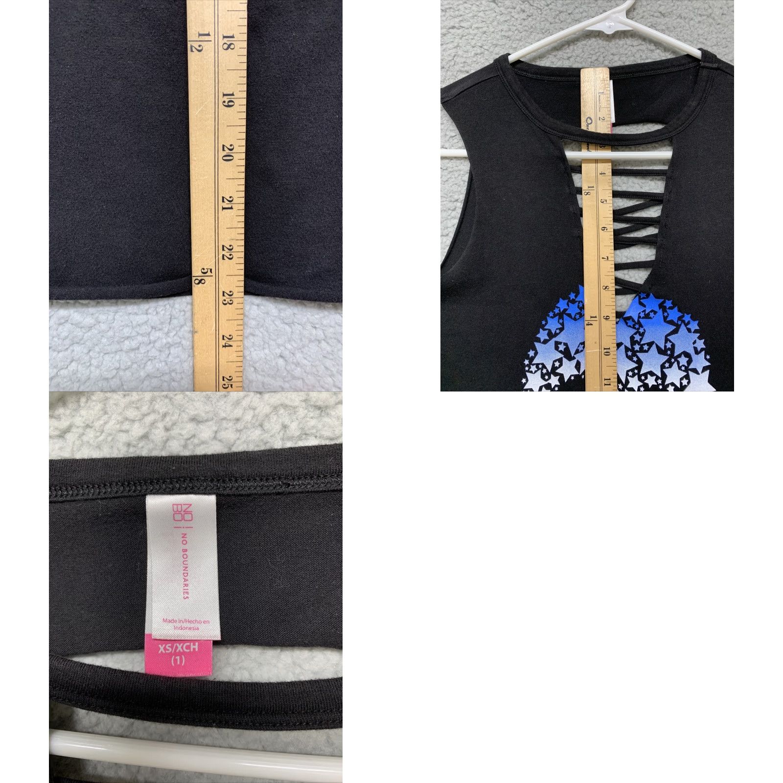 Vintage No Boundaries Skull Graphic Tank Top Sleeveless XS Black White Red Cotton Blend Knit Women's Regular Size XS / US 0-2 / IT 36-38 - 8 Thumbnail