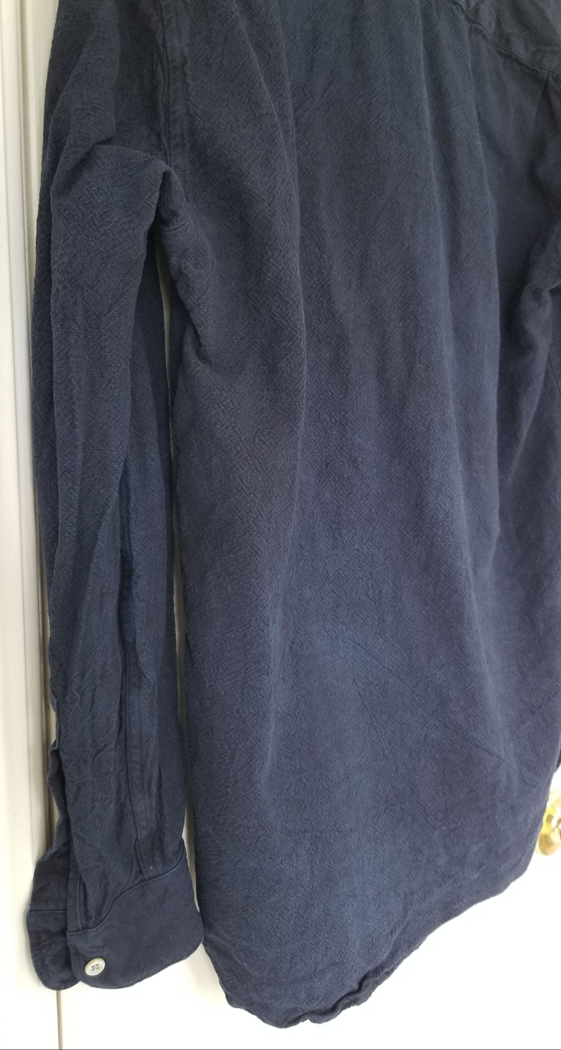 Our Legacy Our Legacy Indigo Cotton-Linen Overdyed Shirt Navy Blue Size US XS / EU 42 / 0 - 8 Thumbnail