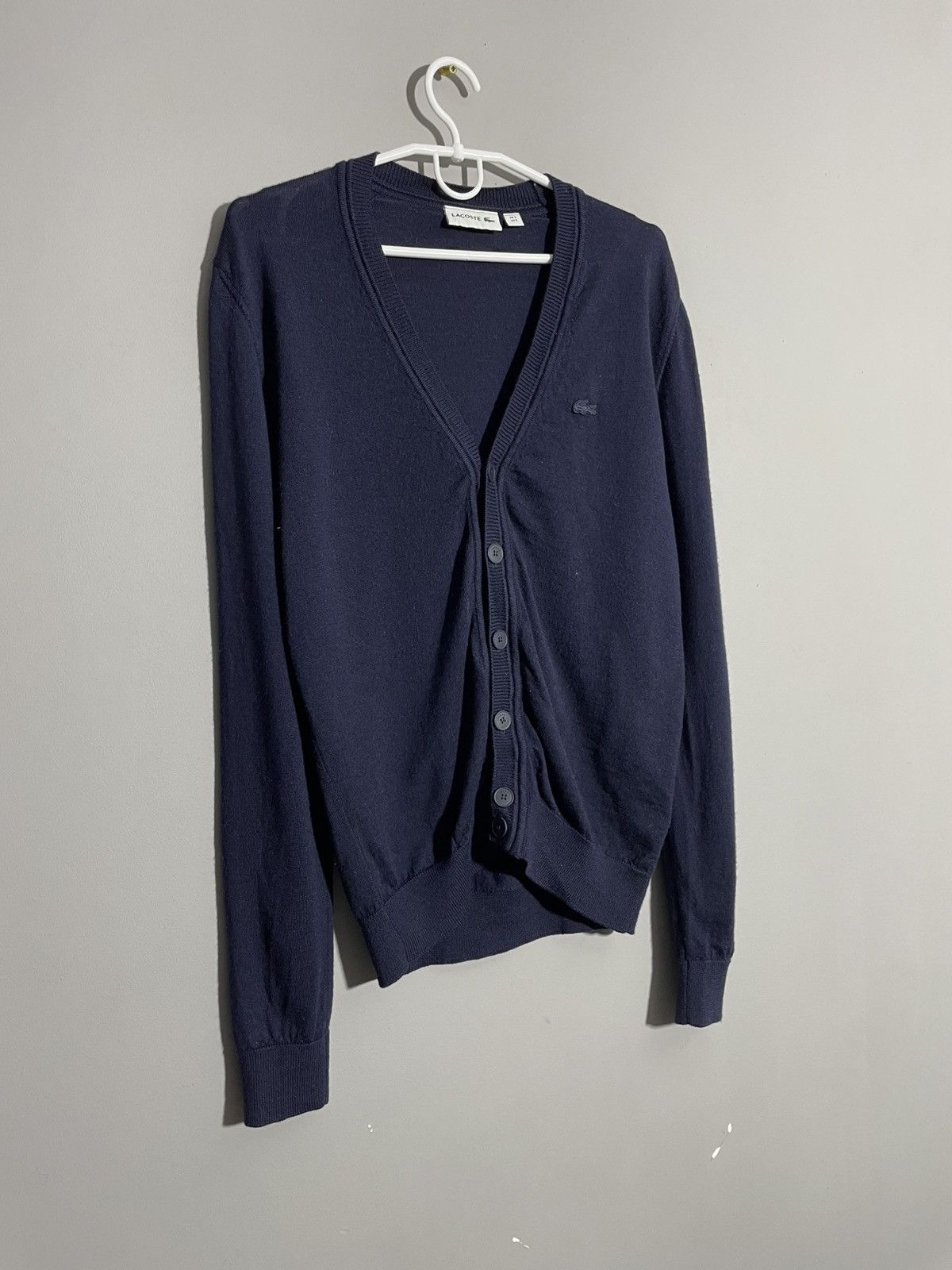 Lacoste × Vintage Lacoste Navy Blue Wool Cardigan size S Size US S / EU 44-46 / 1 - 2 Thumbnail