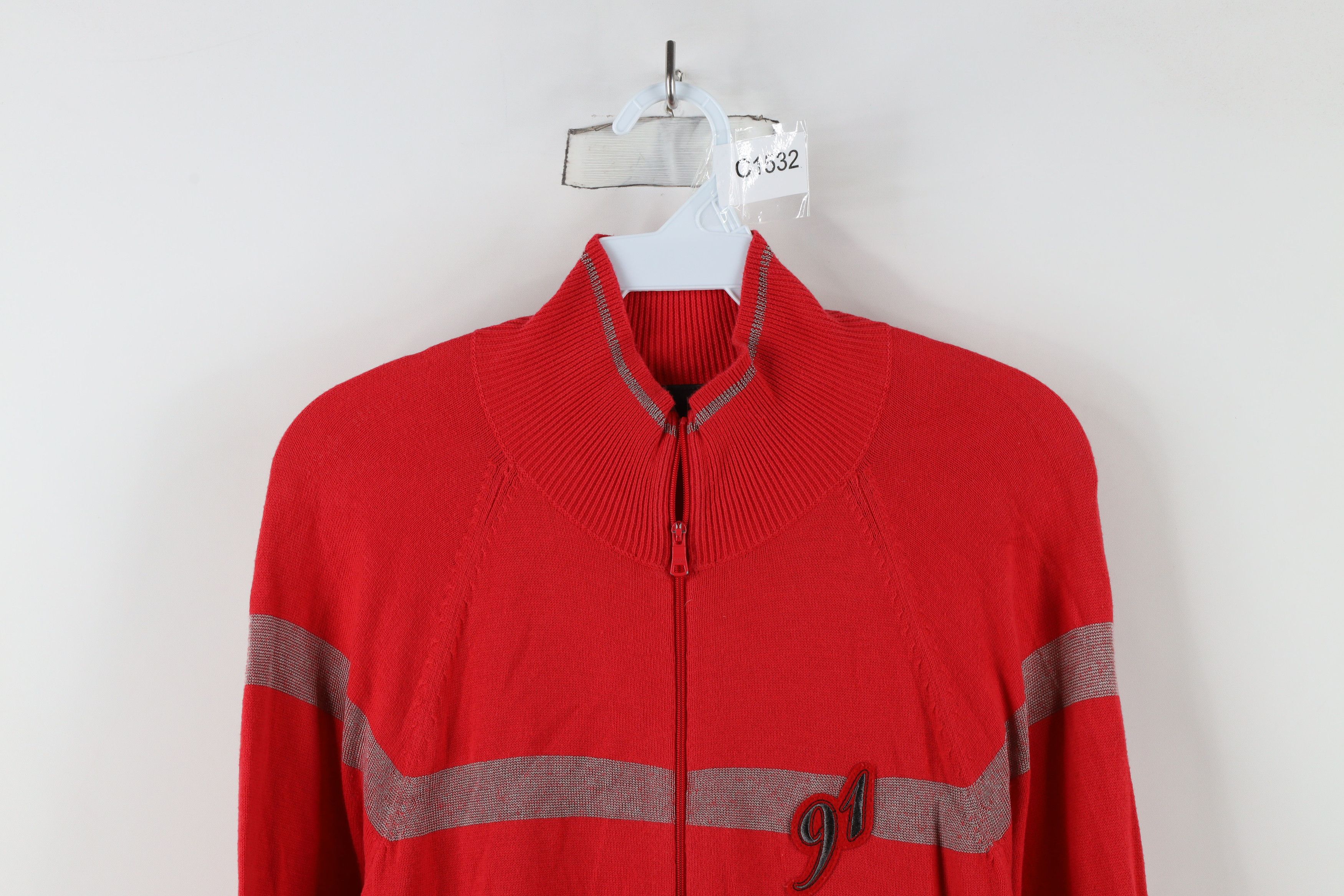 Armani Exchange × Vintage Armani Exchange Lightweight Knit Full Zip Sweater Jacket Red Size US XS / EU 42 / 0 - 2 Thumbnail