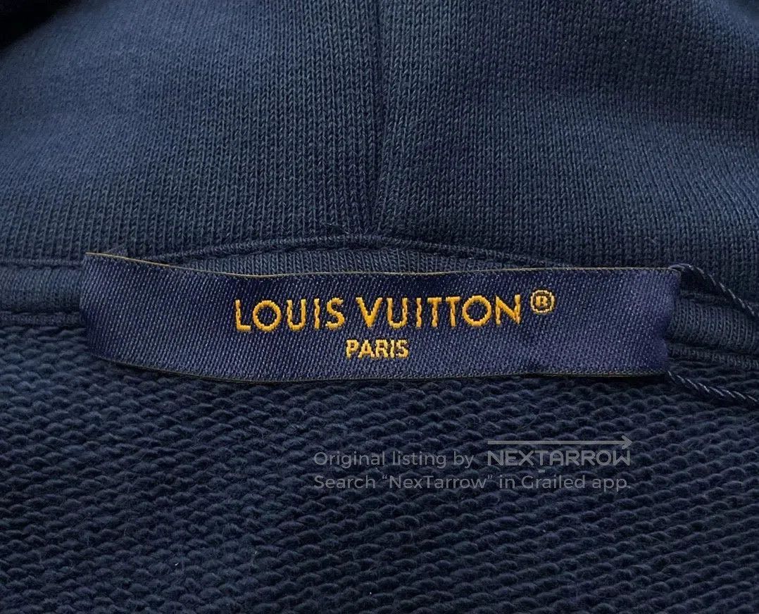 Louis Vuitton navy blue embroidered hoodie by Louis Vuitton. Size US L / EU 52-54 / 3 - 6 Thumbnail