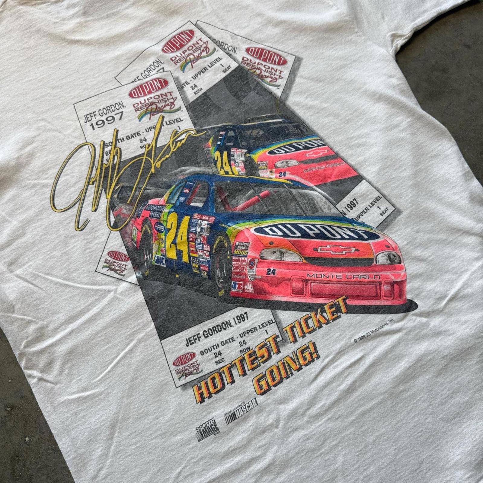 NASCAR Jeff Gordon Vintage Nascar 1998 NASCAR Race Ticket T-Shirt Size US L / EU 52-54 / 3 - 4 Thumbnail