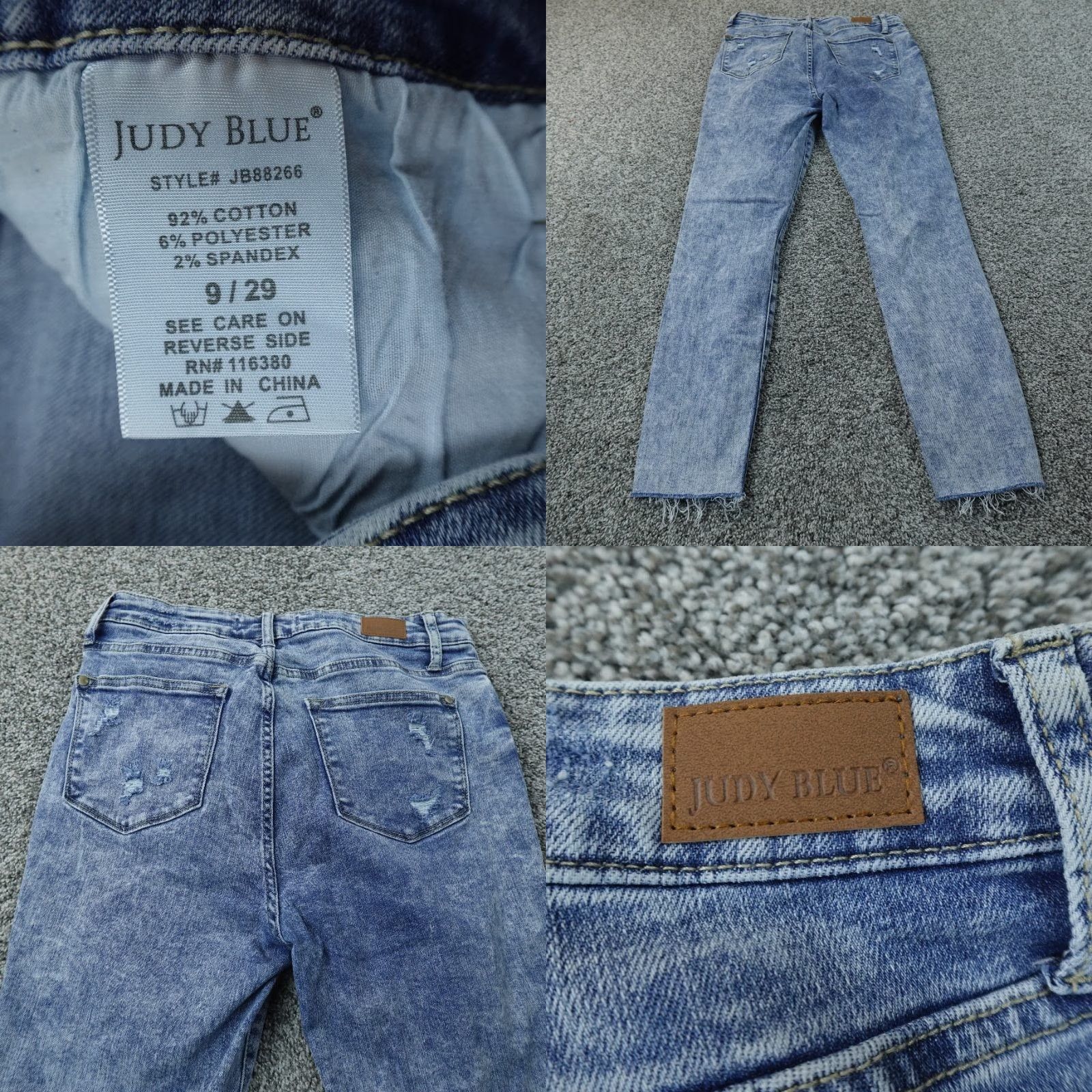 Vintage Judy Blue Jeans Womens 9 Light Denim Pants Skinny Fit High Rise Stretch Raw Hem Jeans Slim Short/Medium? Size 30" / US 8 / IT 44 - 8 Thumbnail