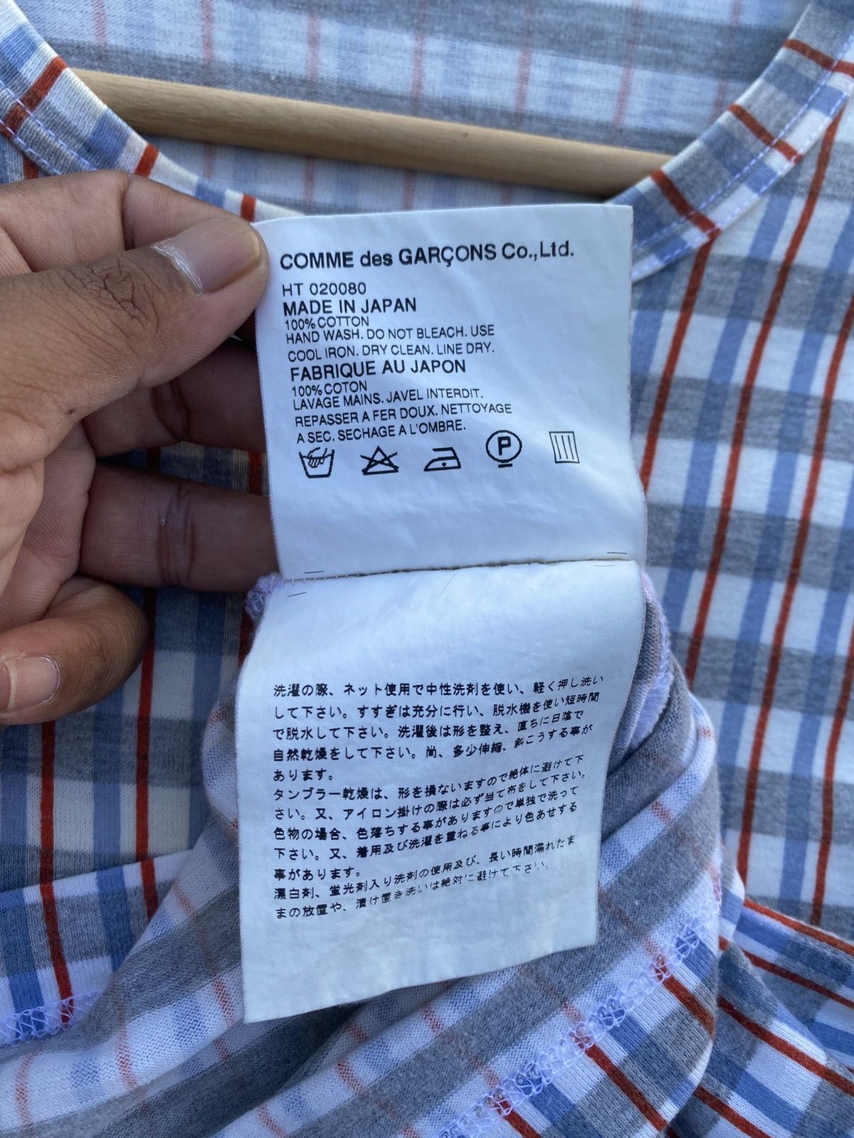 Rare Vtg AD2001 Comme Des Garcons CDG Checkered Tshirt